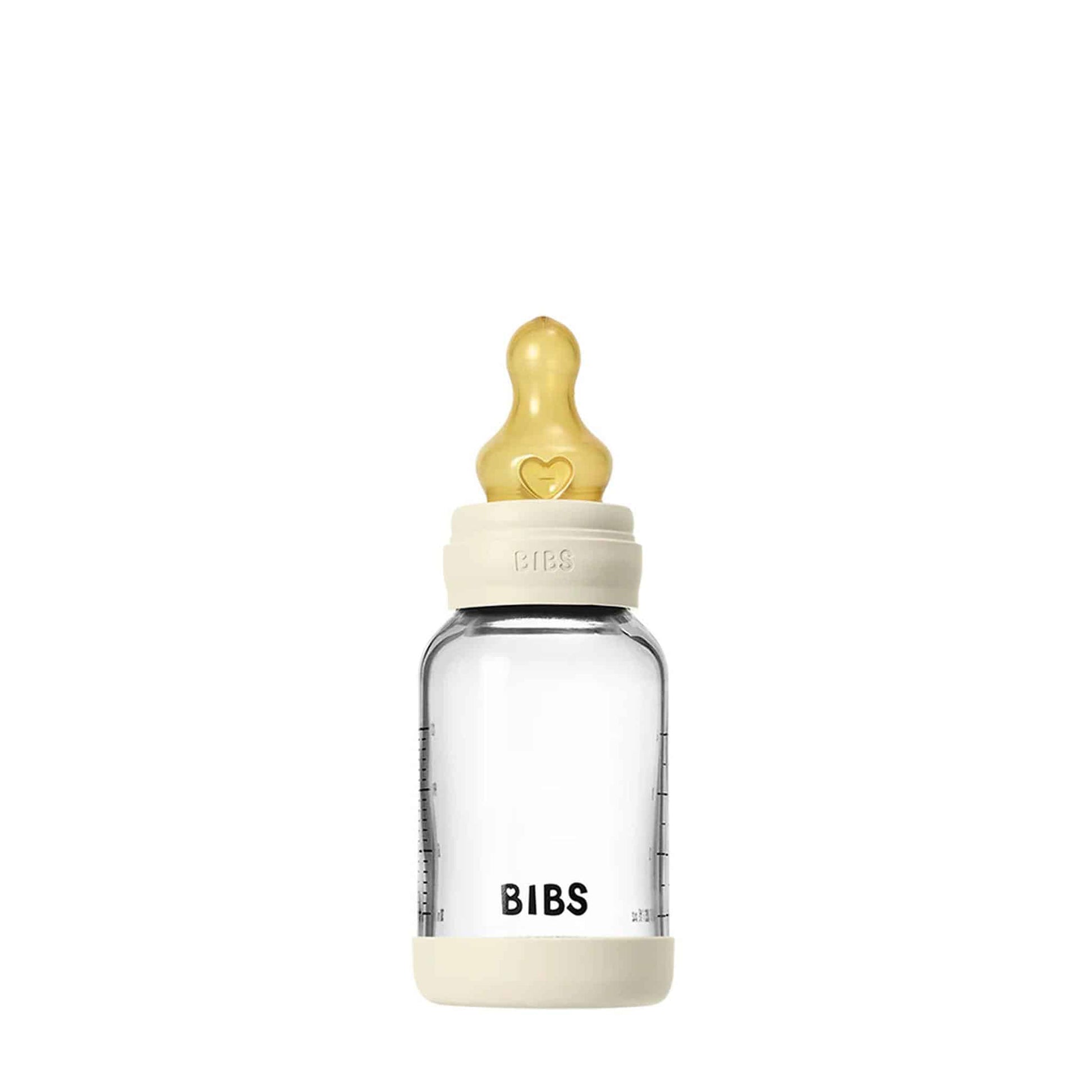 BIBS Glass, Latex Baby Bottle 120ml Ivory Teat