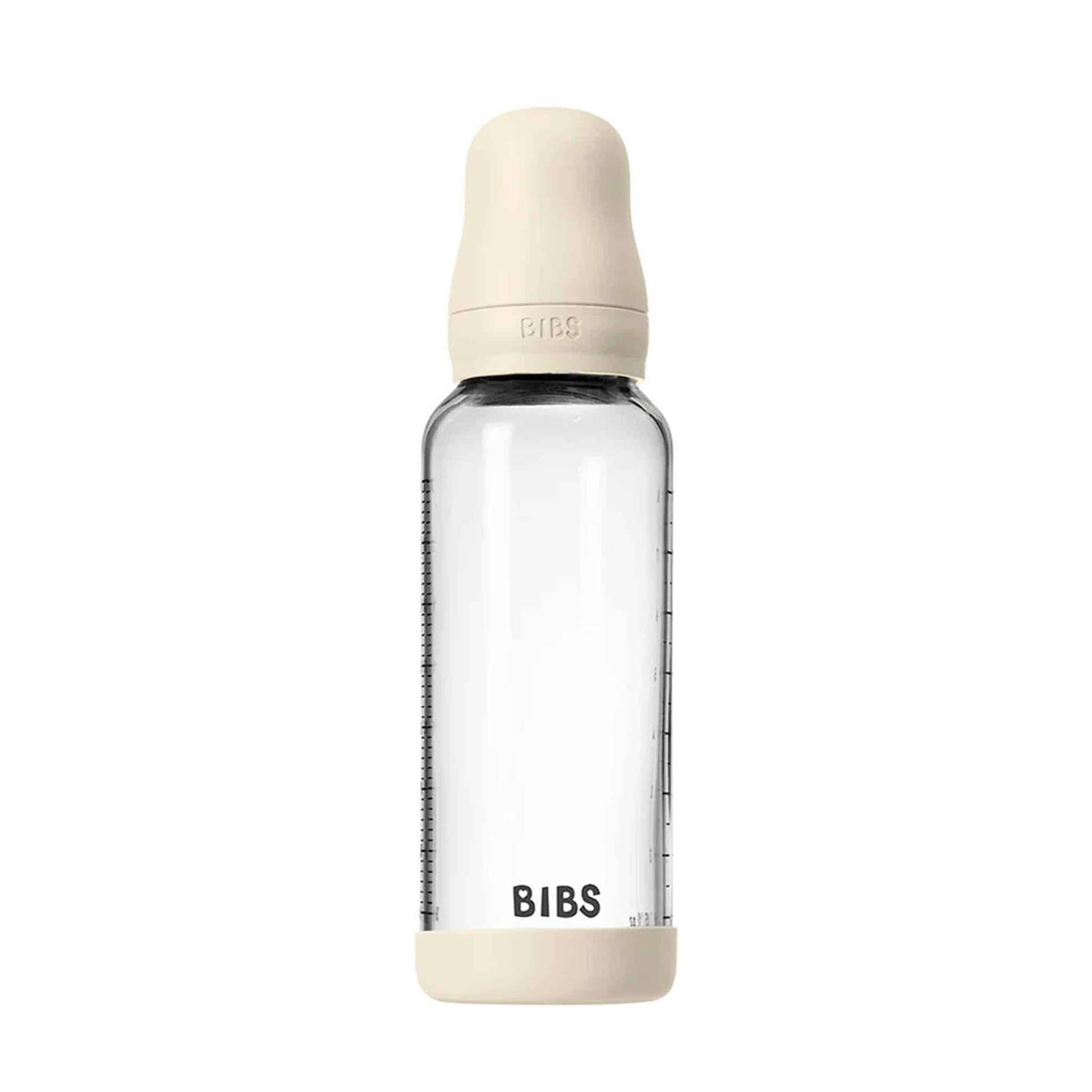 BIBS Glass, Latex Baby Bottle 240ml Ivory