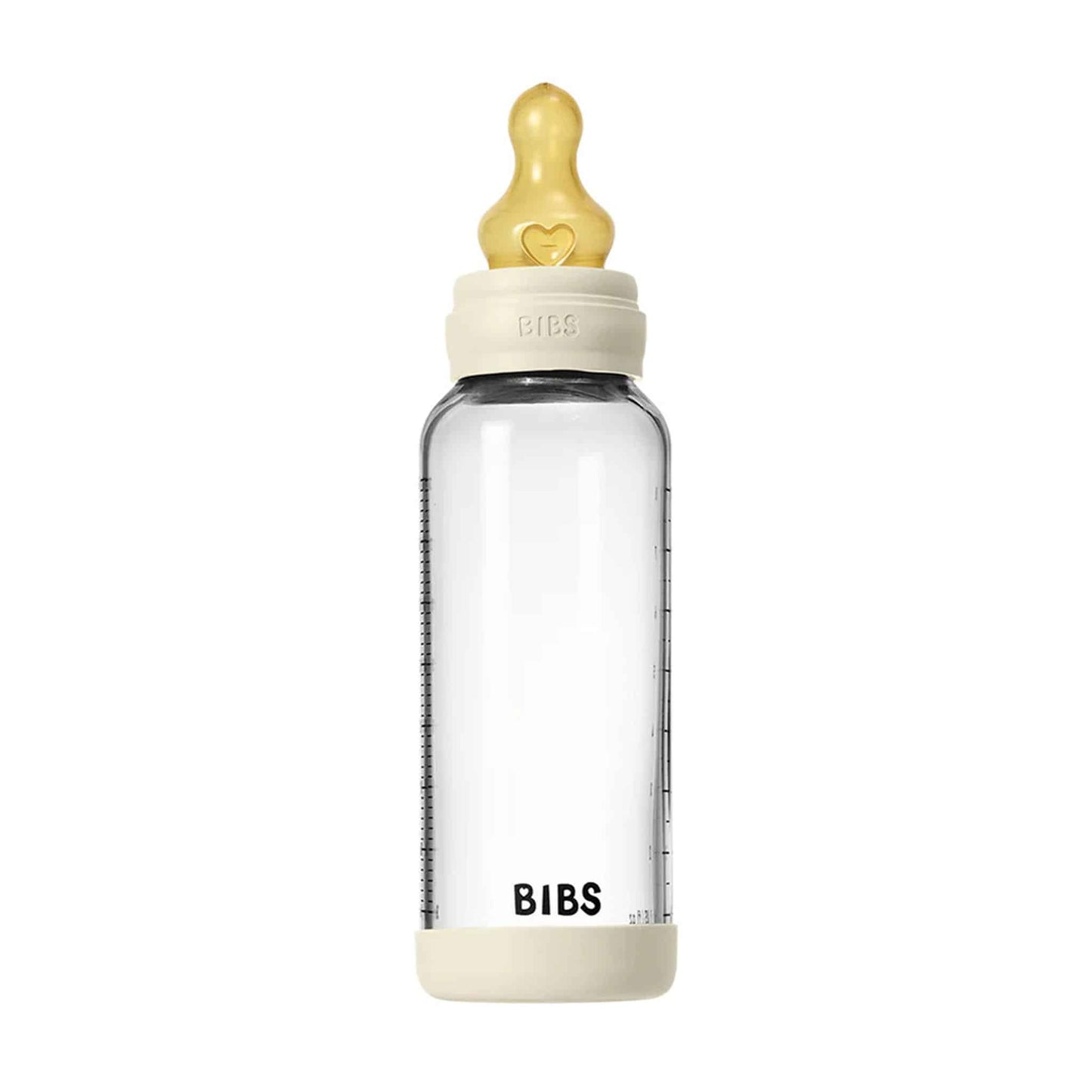 BIBS Glass, Latex Baby Bottle 240ml Ivory Teat