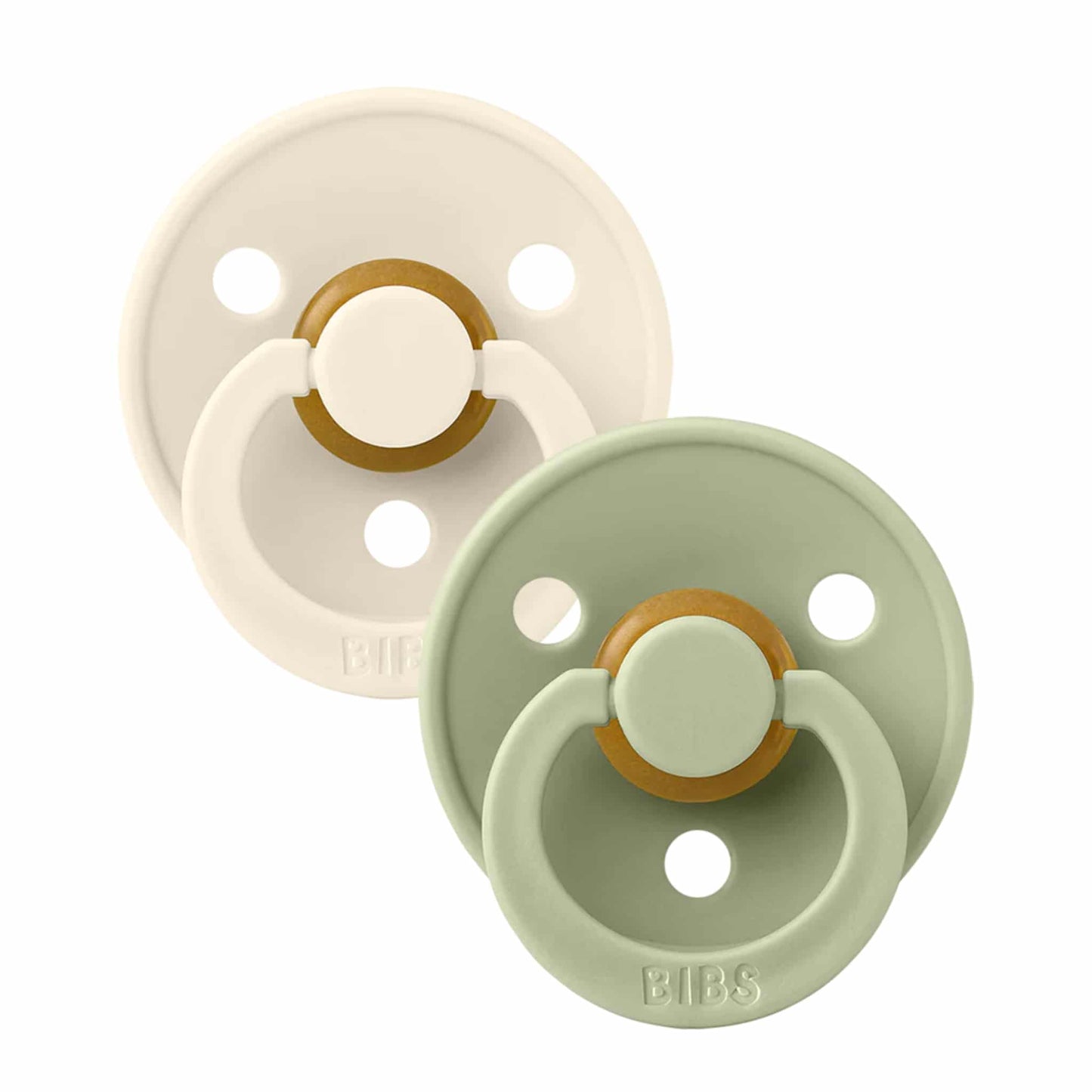 BIBS - Latex Dummies 2 Pack Ivory & Sage - Round
