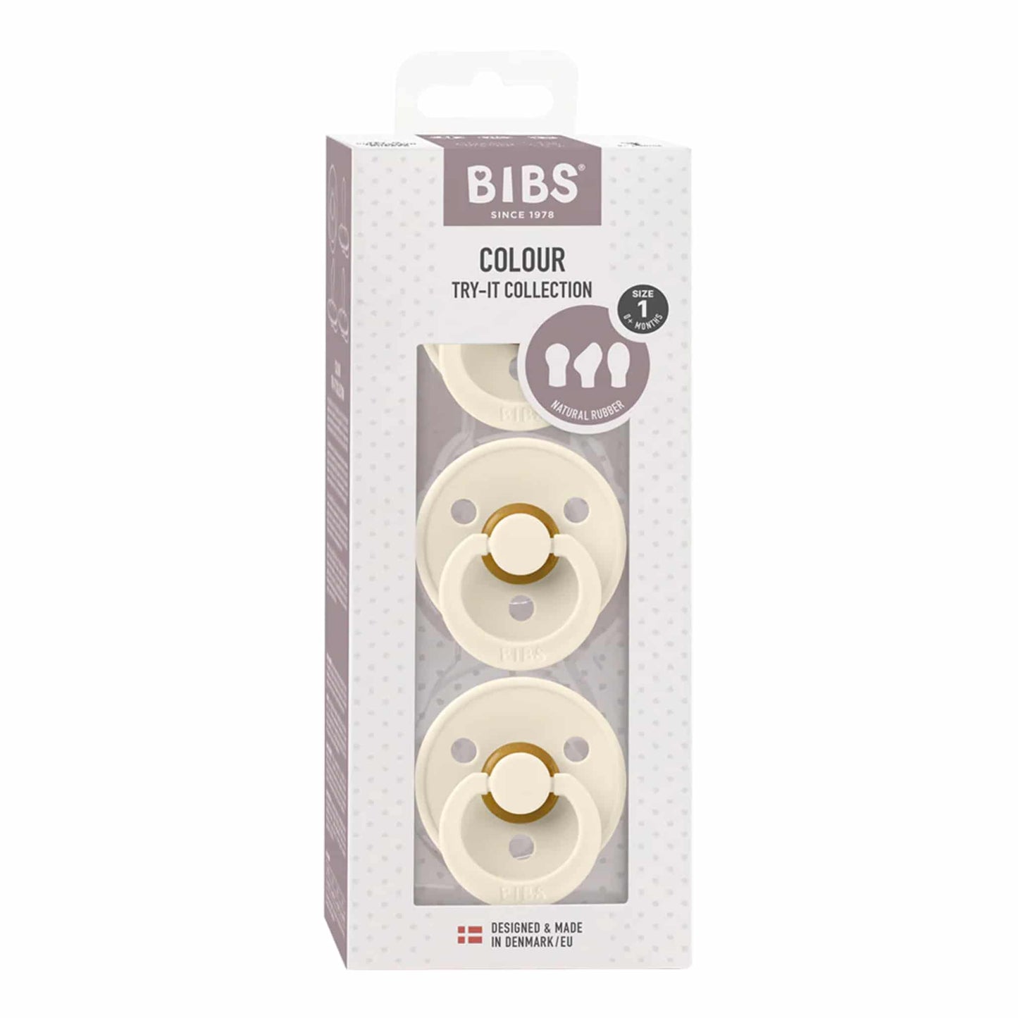 BIBS Latex Dummies New Baby 3 Pack Try It Ivory Packet