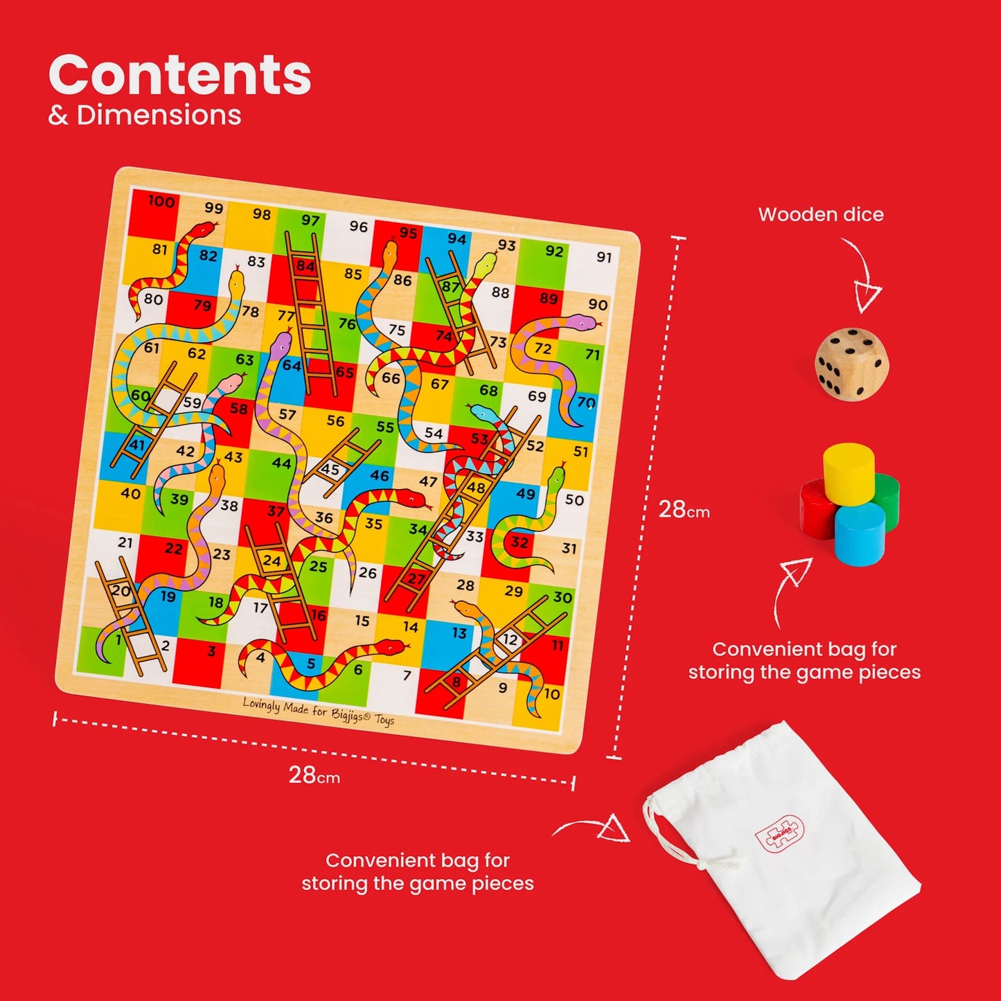Bigjigs Snakes & Ladders Contents