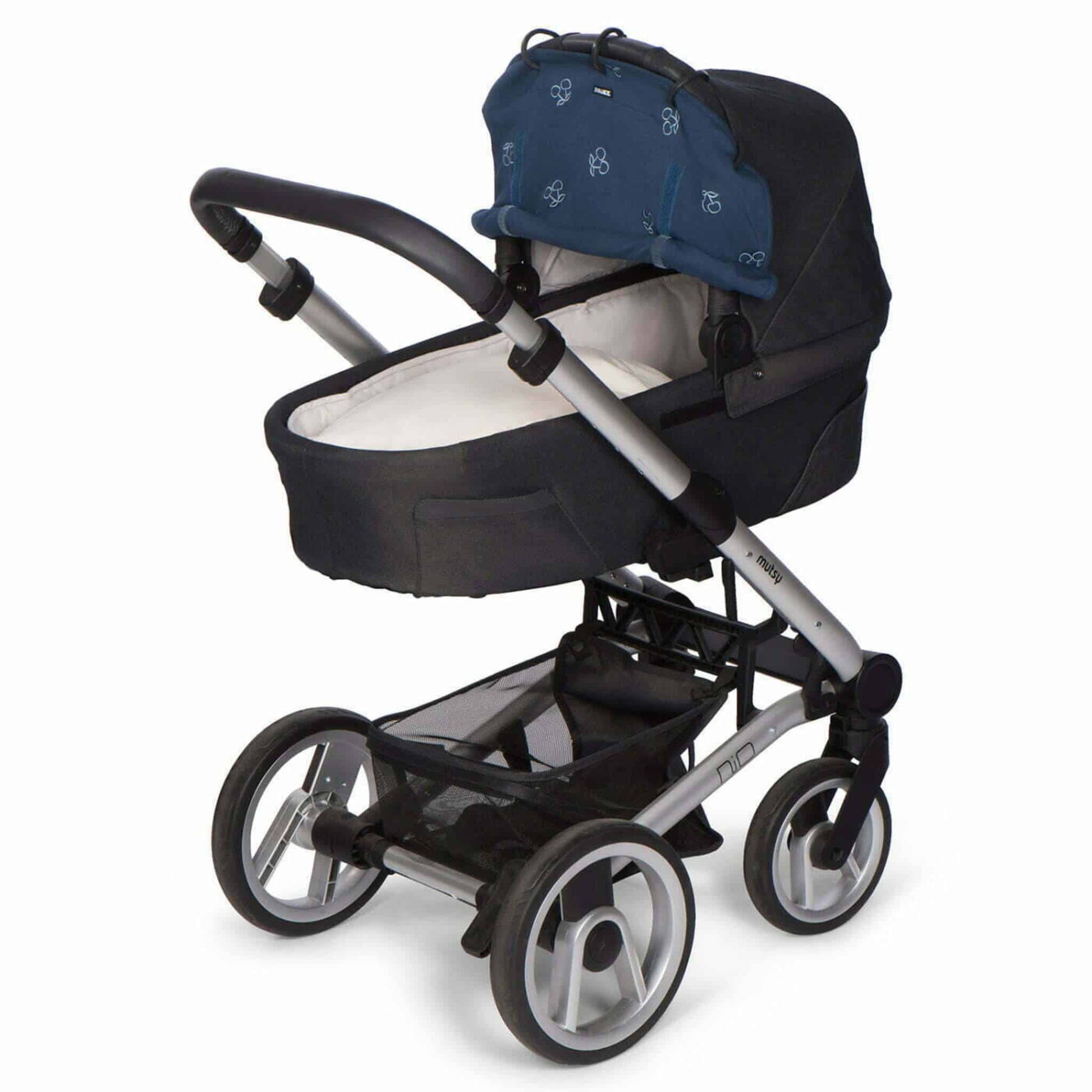 Dooky Universal Sun Shade Blue Cherry Buggy Rolled