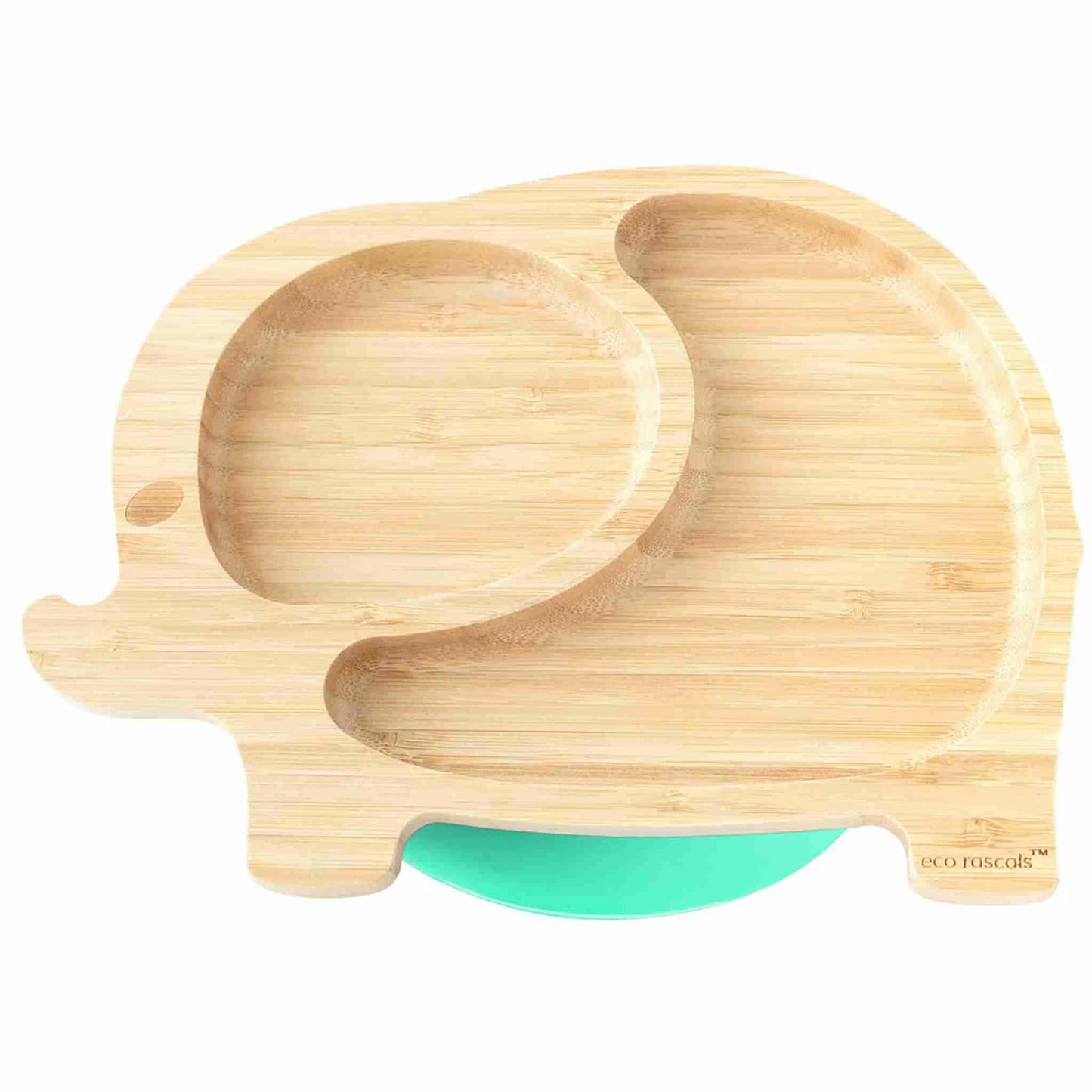 Eco Rascals Bamboo Elephant Plate Green
