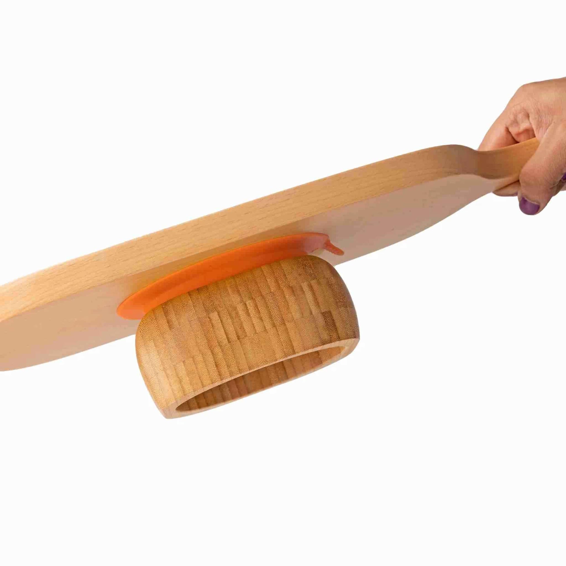 Eco Rascals Bamboo Bowl and Spoon Set Action