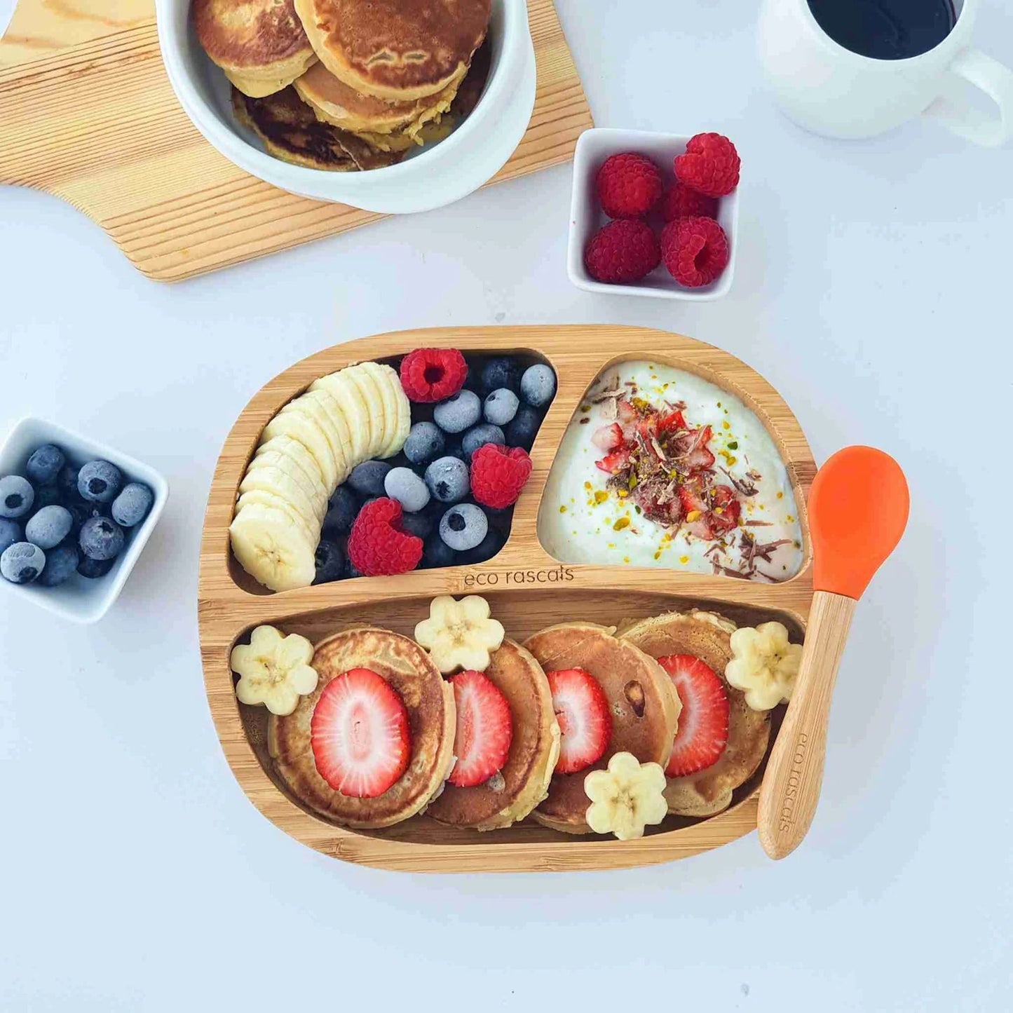Eco Rascals Bamboo Toddler Plate Yellow Food