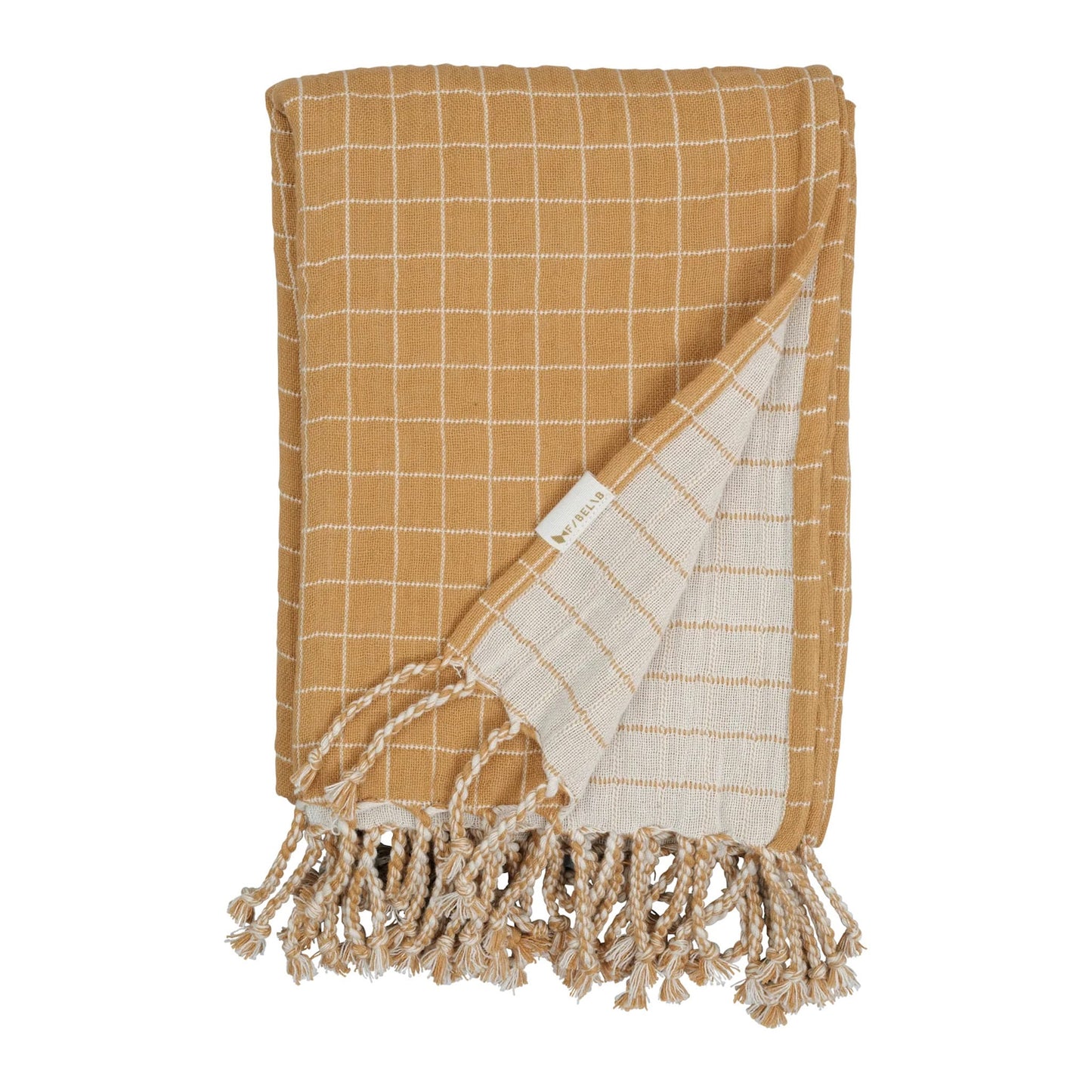 Fabelab Baby Blanket Grid Ochre