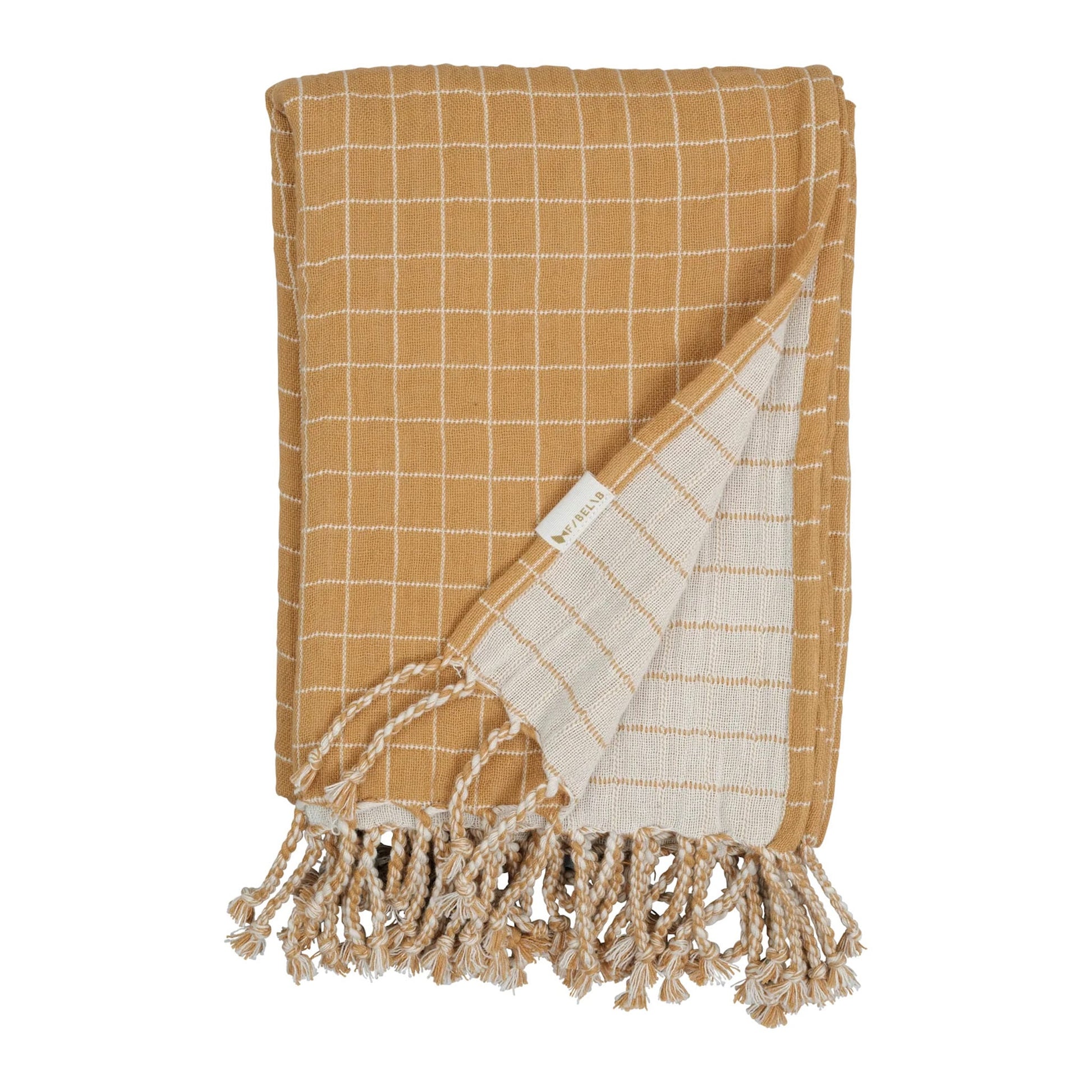 Fabelab Baby Blanket Grid Ochre