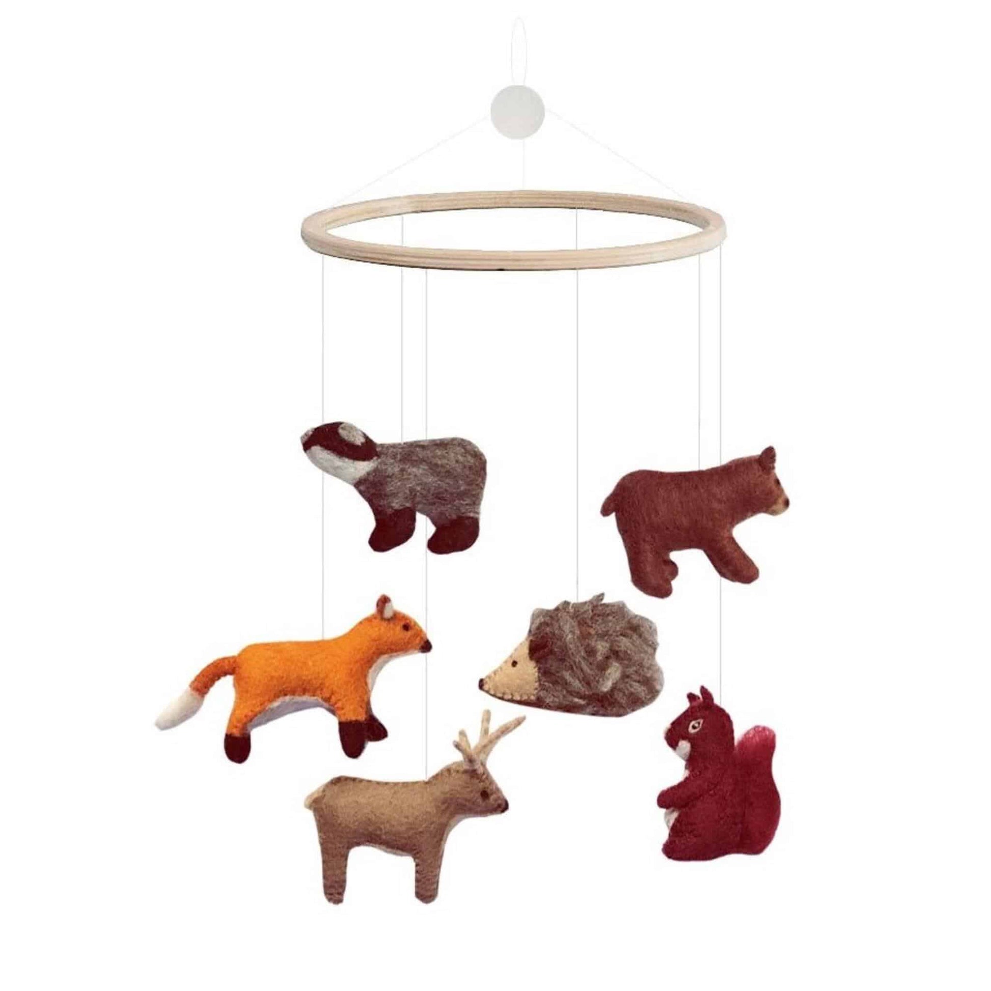 Gamcha Handmade Felt Crib Mobile Woodland