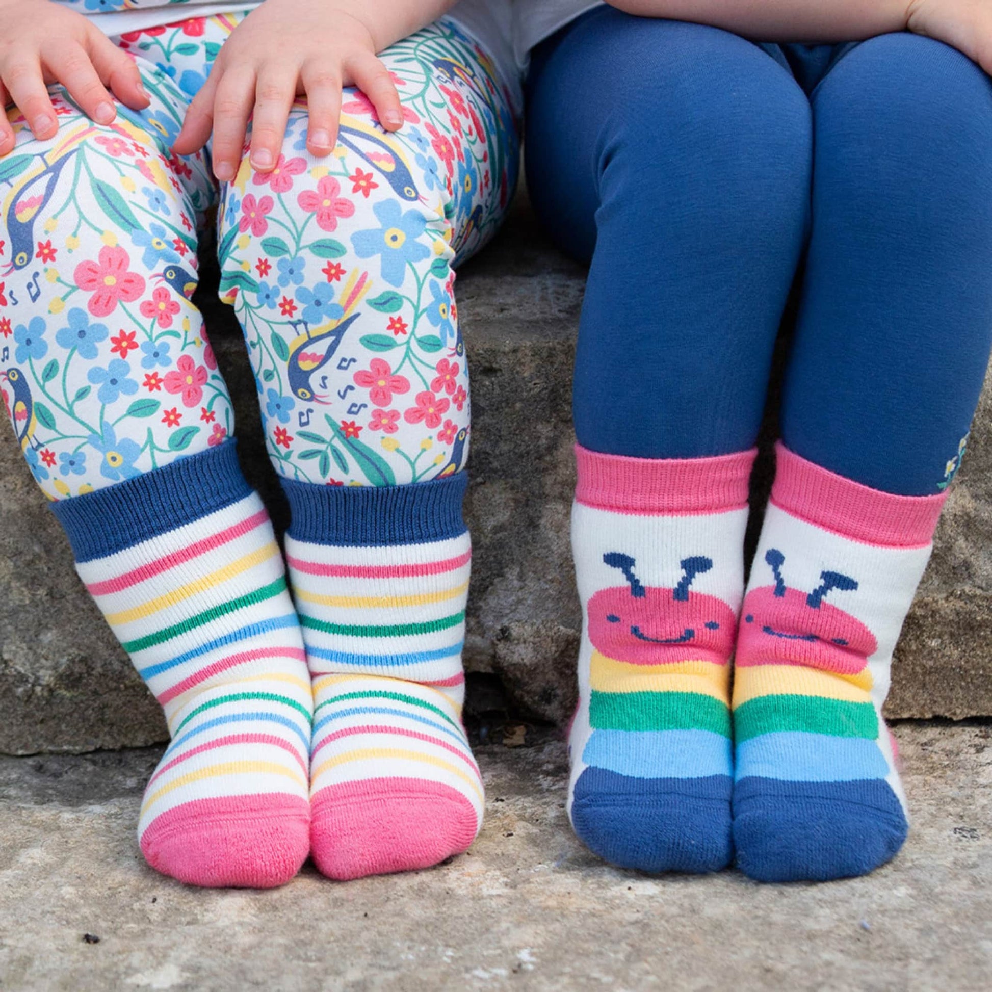 Kite Caterpillar Grippy Socks 2 Pack Lifestyle