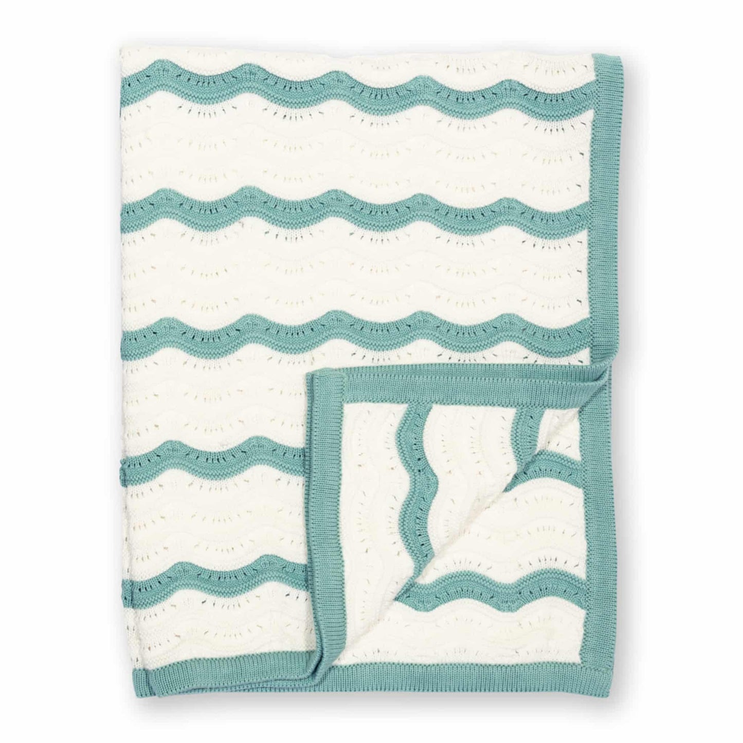 Kite Heirloom Knit Blanket Soft Aloe