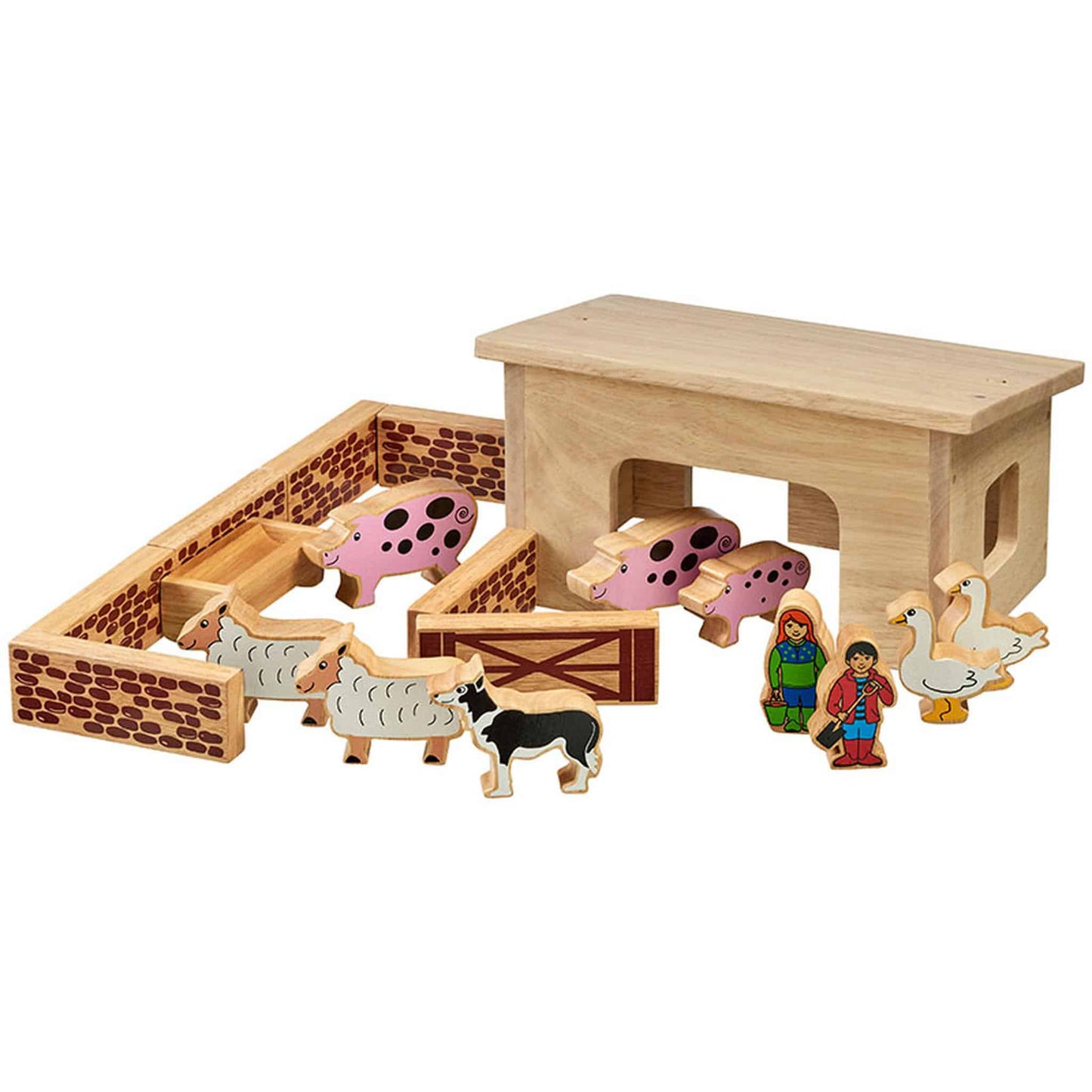 Lanka Kade Pig and Sheep Barn with 18 Colourful Pieces
