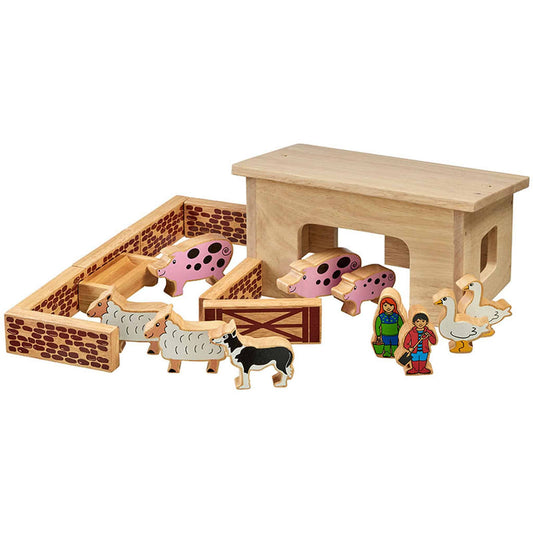 Lanka Kade Pig and Sheep Barn with 18 Colourful Pieces