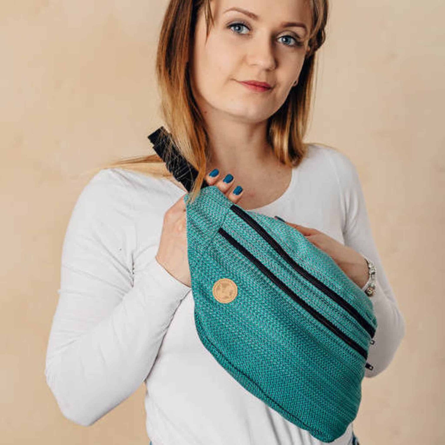 LennyLamb Large Waist Bag Herringbone Green Ombre