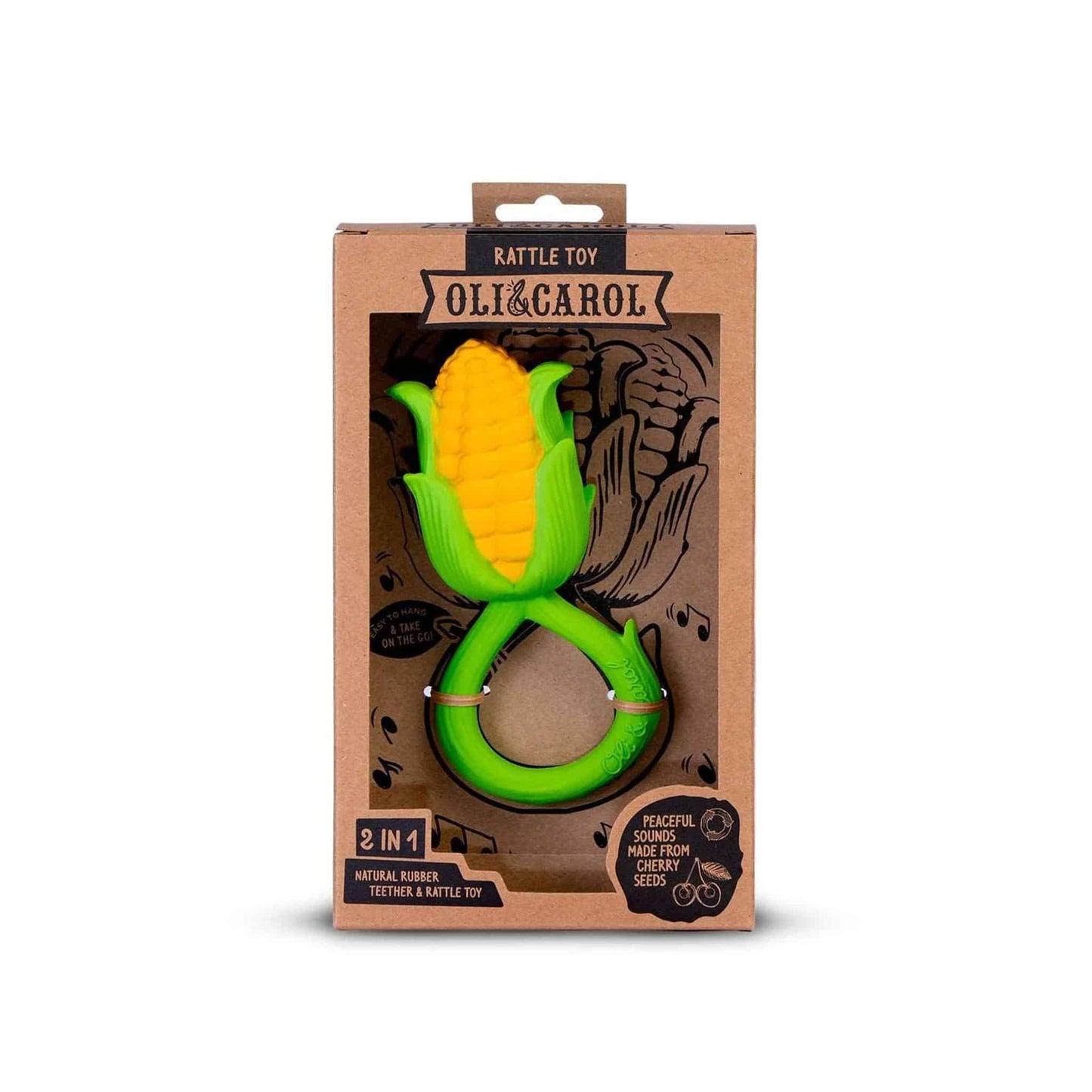 Oli & Carol Corn Baby Rattle and Teether