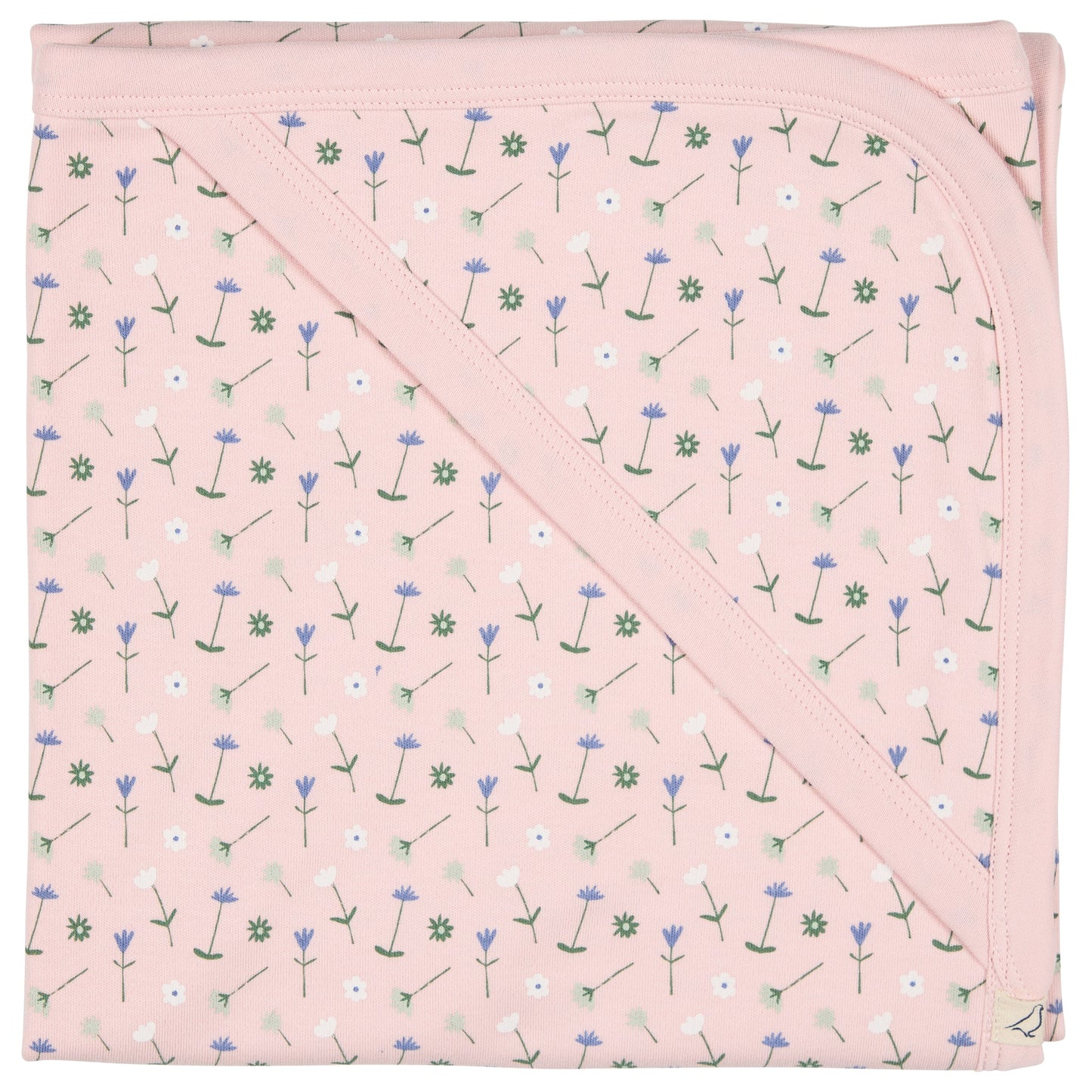 Pigeon Organics Hooded Blanket Pink Flowers