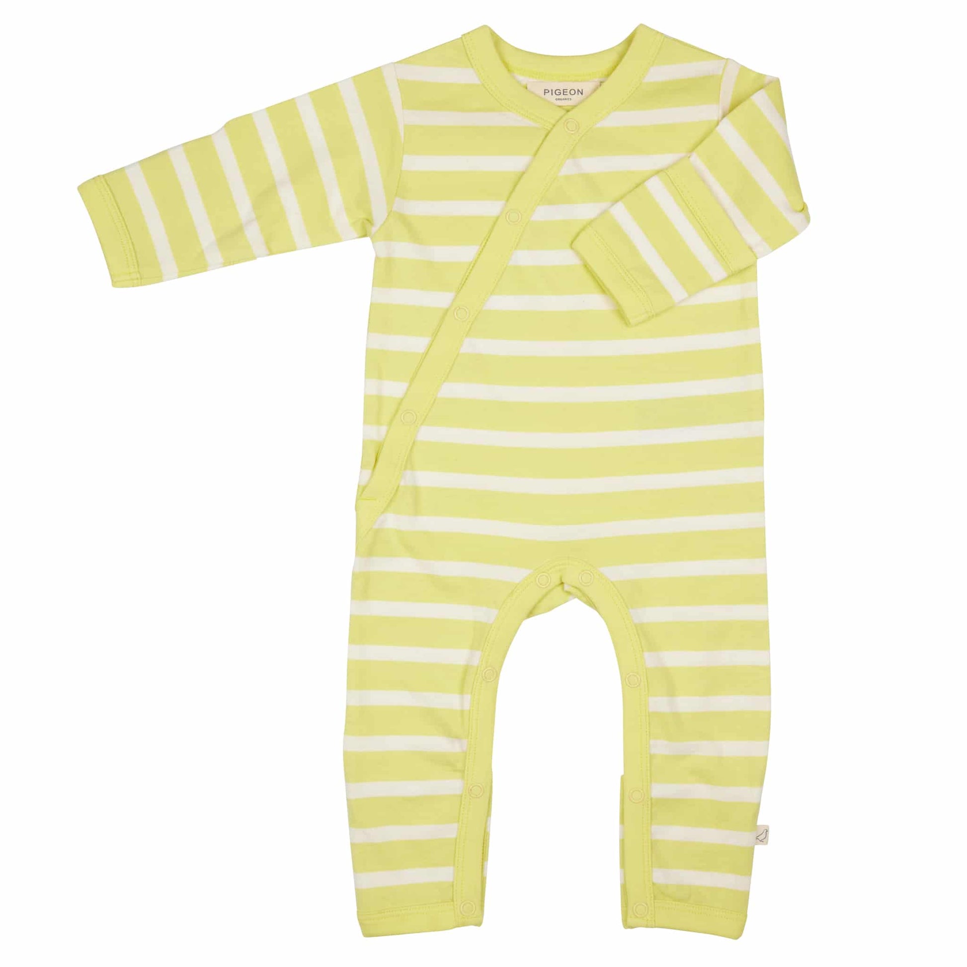 Pigeon Organics Kimono Romper Lemon Breton Stripe
