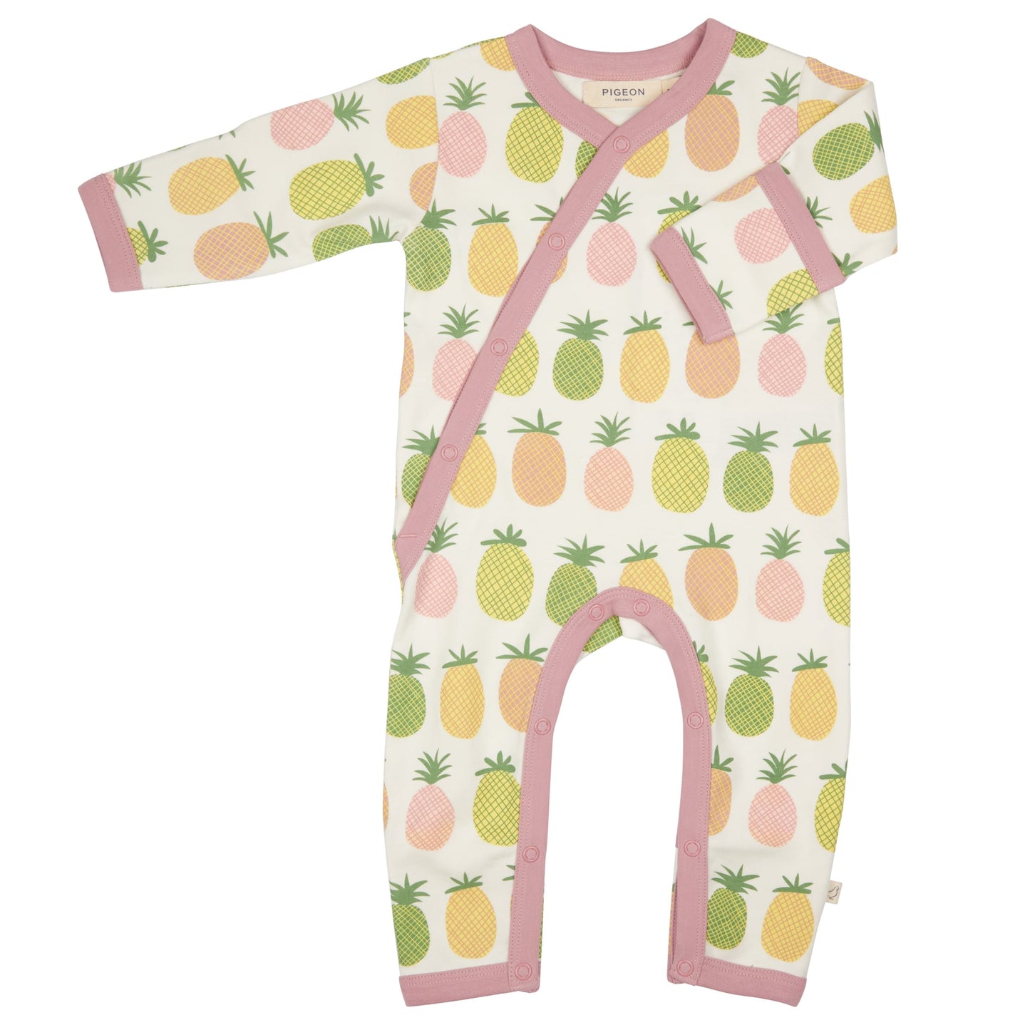 Pigeon Organics Kimono Romper Pink Pineapples