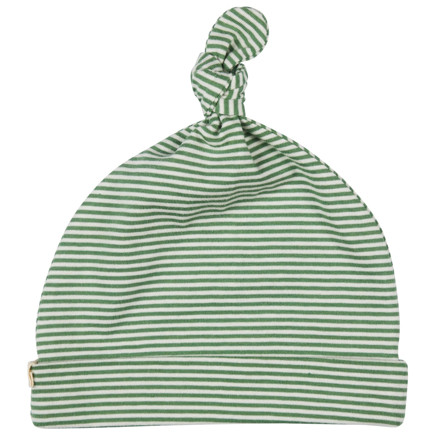 Pigeon Organics Knotted Hat Newborn Fine Stripe Green