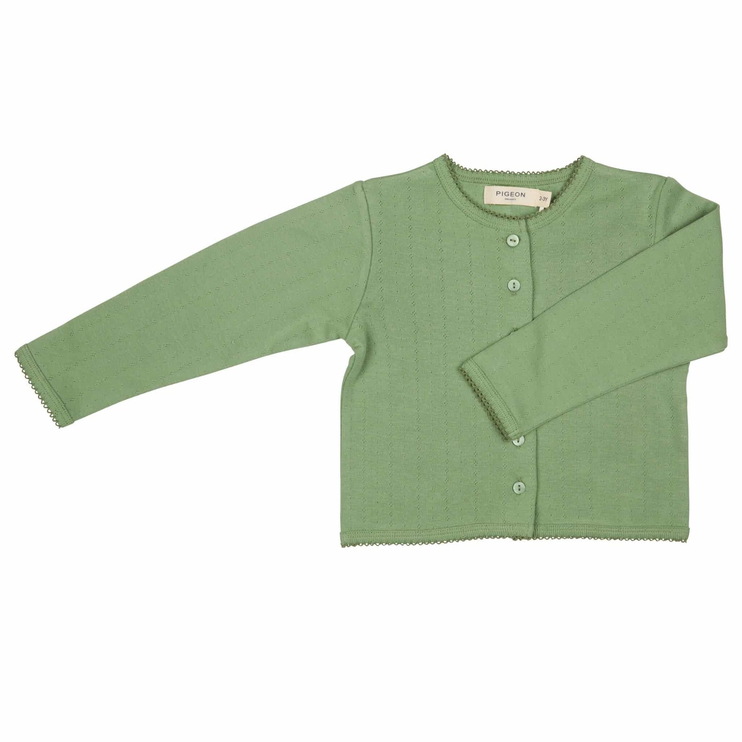 Pigeon Organics Pointelle Cardigan Green