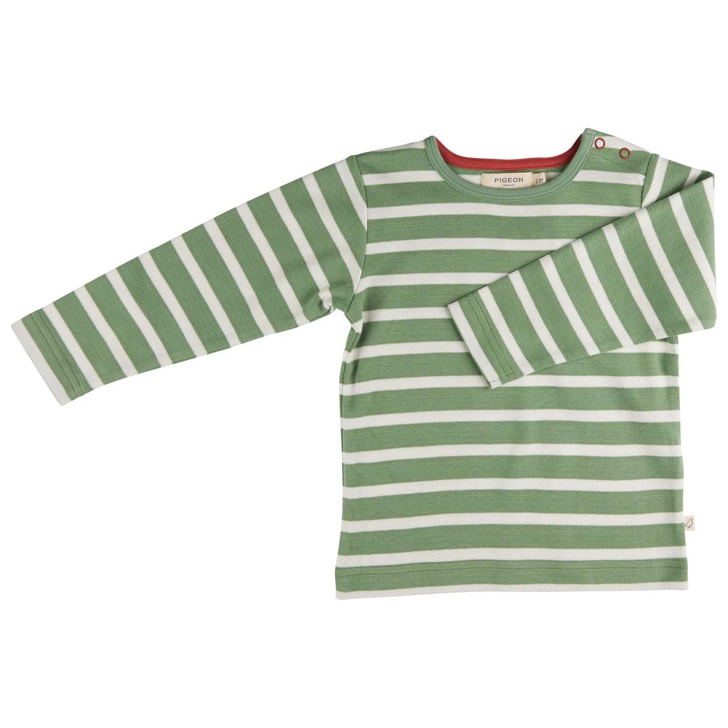 Pigeon Organics Long Sleeve T-Shirt Breton Stripe Green