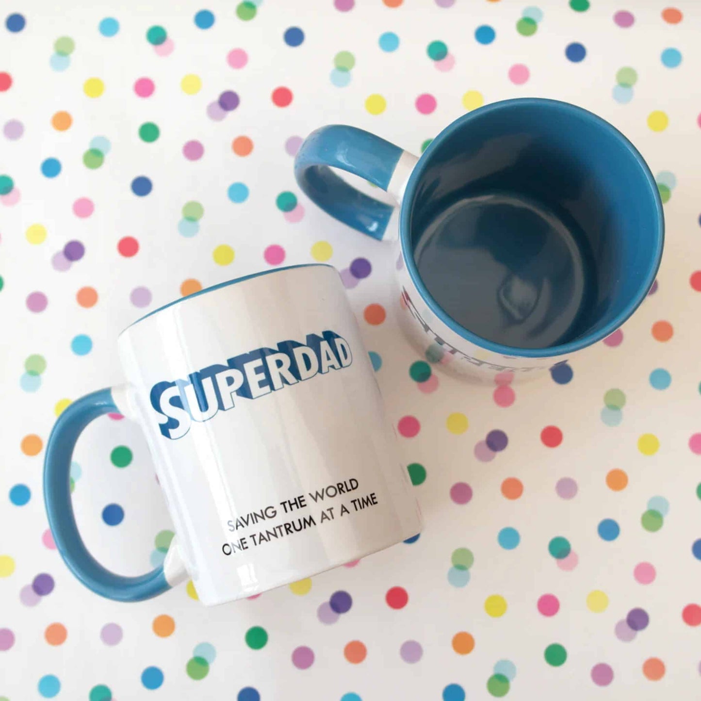 T & Belle Superdad Blue Ceramic Mug