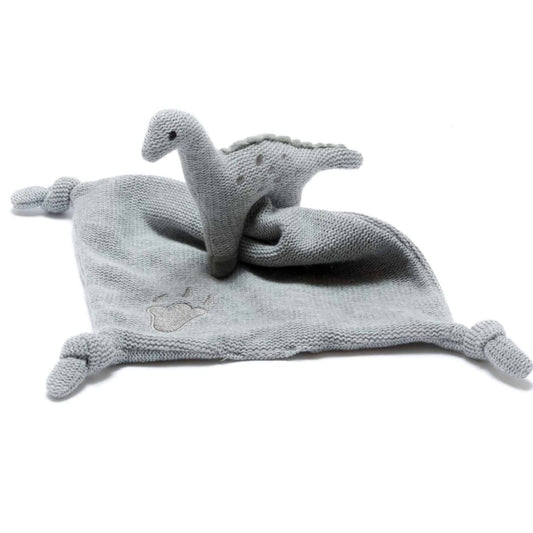 Best Years Organic Knitted Dinosaur Comforter Grey