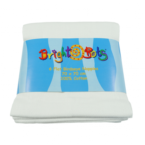 Bright Bots Birdseye Flat Nappy White