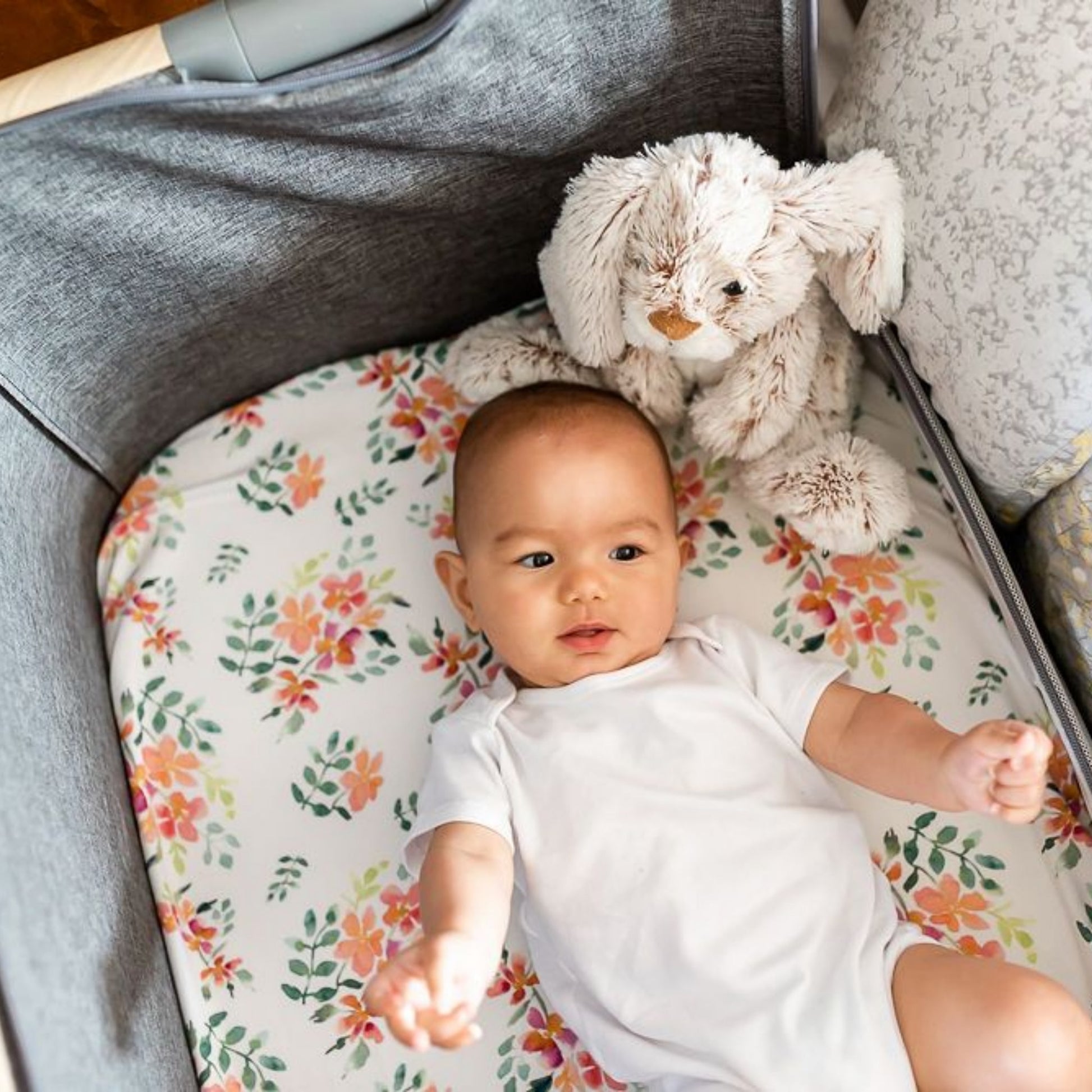 Gilded Bird Crib Sheets Pretty Stems