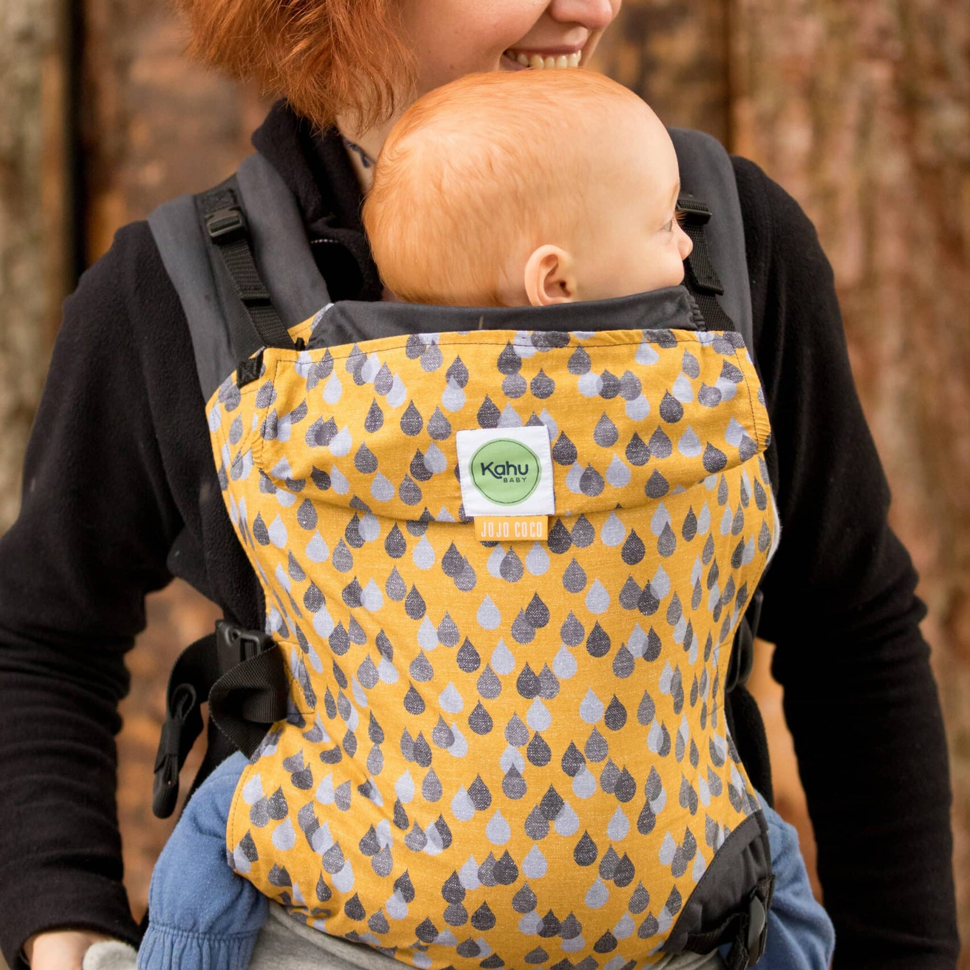 KahuBaby Baby Carrier Mustard Raindrops