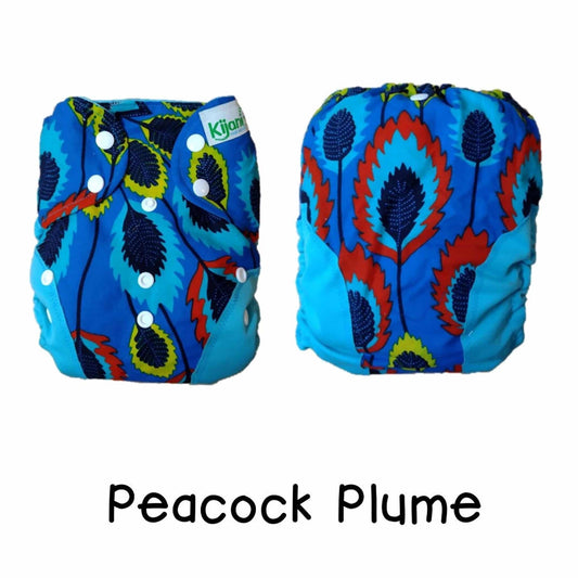 Kijani Onesize Nappy Wrap Peacock Plume