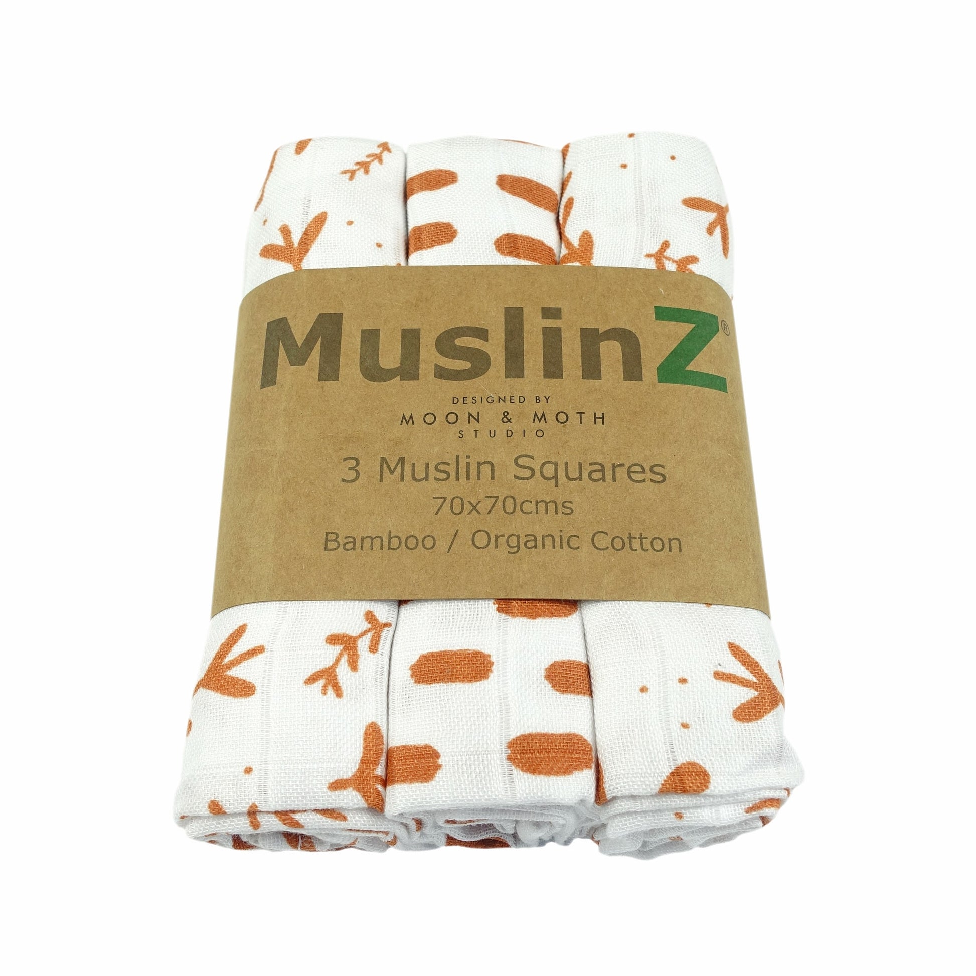 MuslinZ Bamboo/Organic Cotton Muslin Square Laurel Leaf