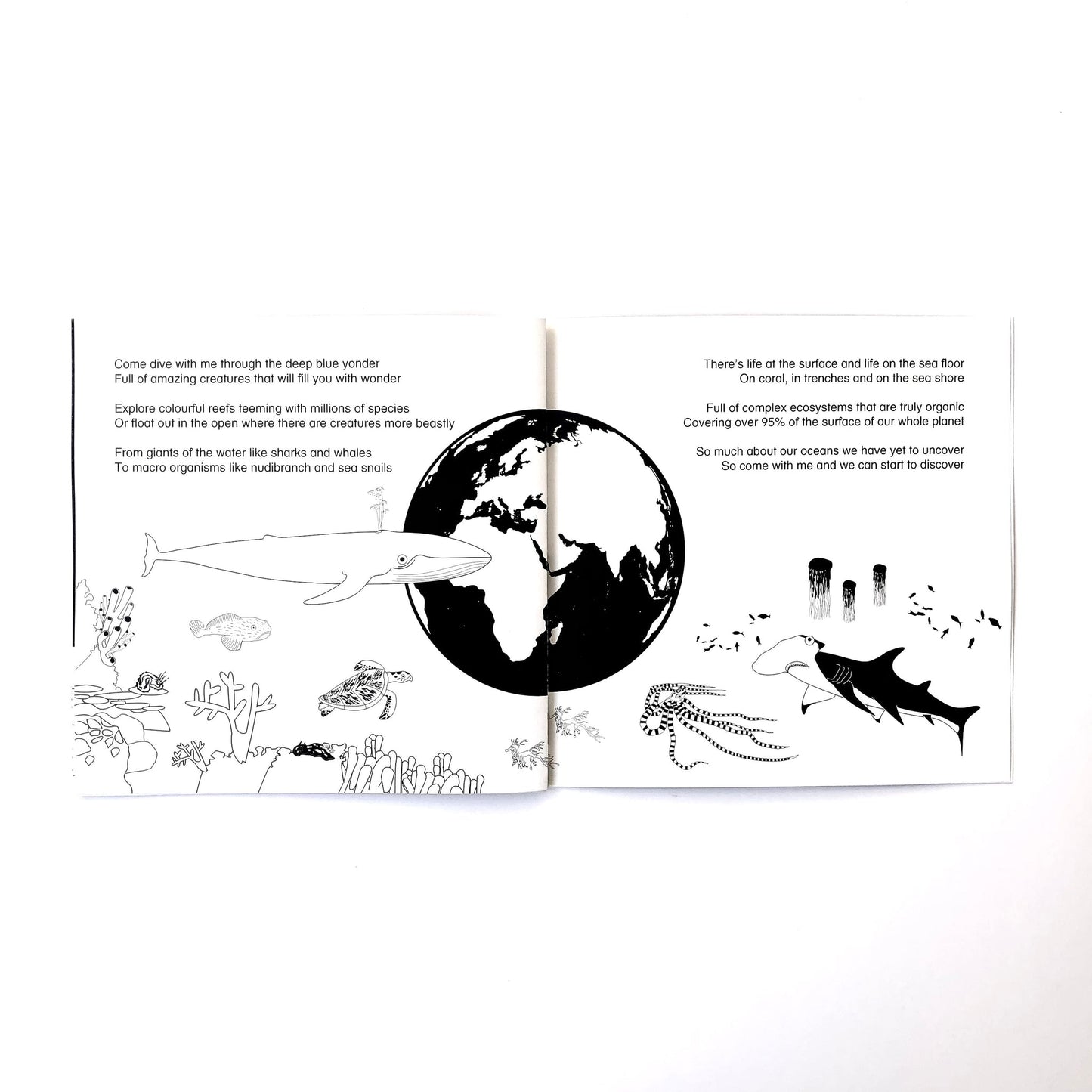 Black & White Book Project Come Dive With Me Storybook 2