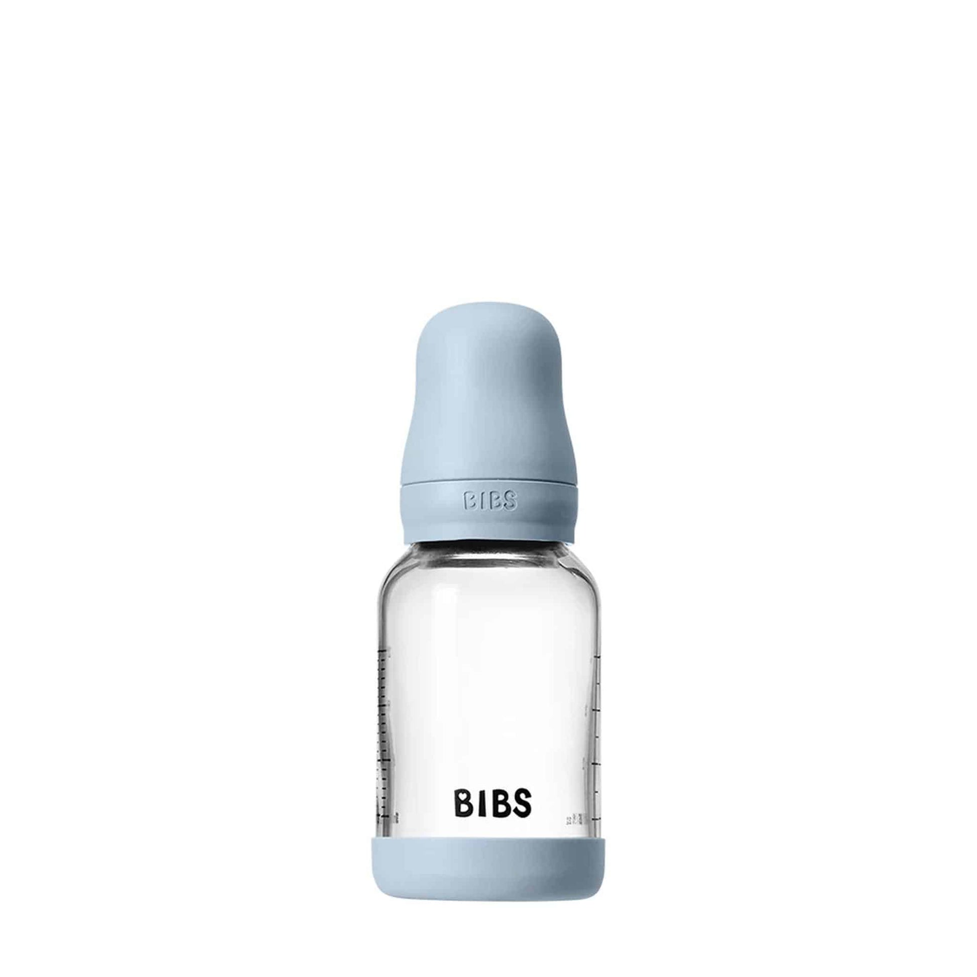 BIBS Glass, Latex Baby Bottle 120ml Blue