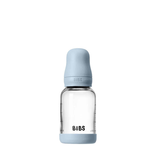 BIBS Glass, Latex Baby Bottle 120ml Blue