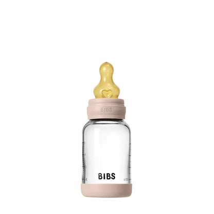 BIBS Glass, Latex Baby Bottle 120ml Blush Teat