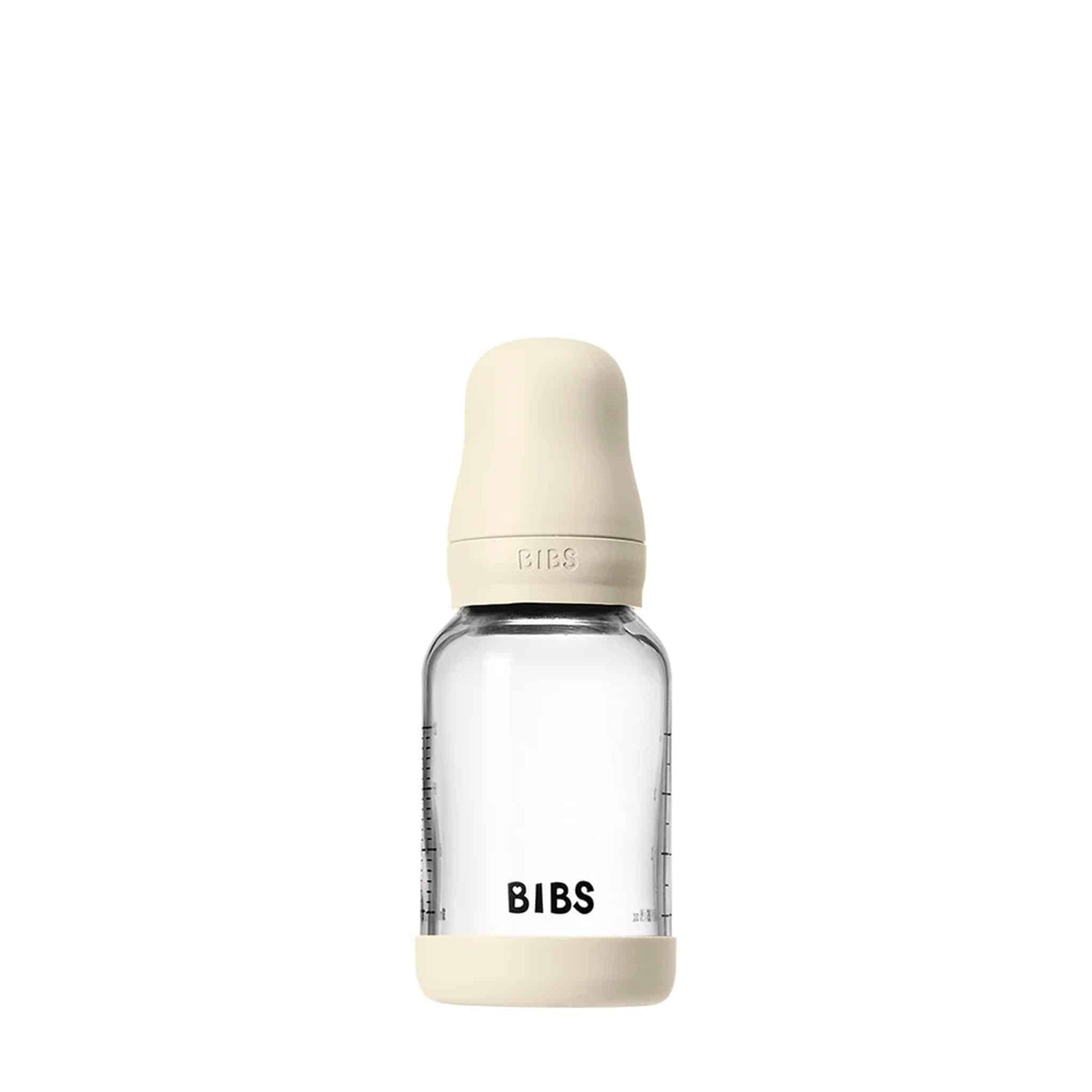 BIBS Glass, Latex Baby Bottle 120ml Ivory