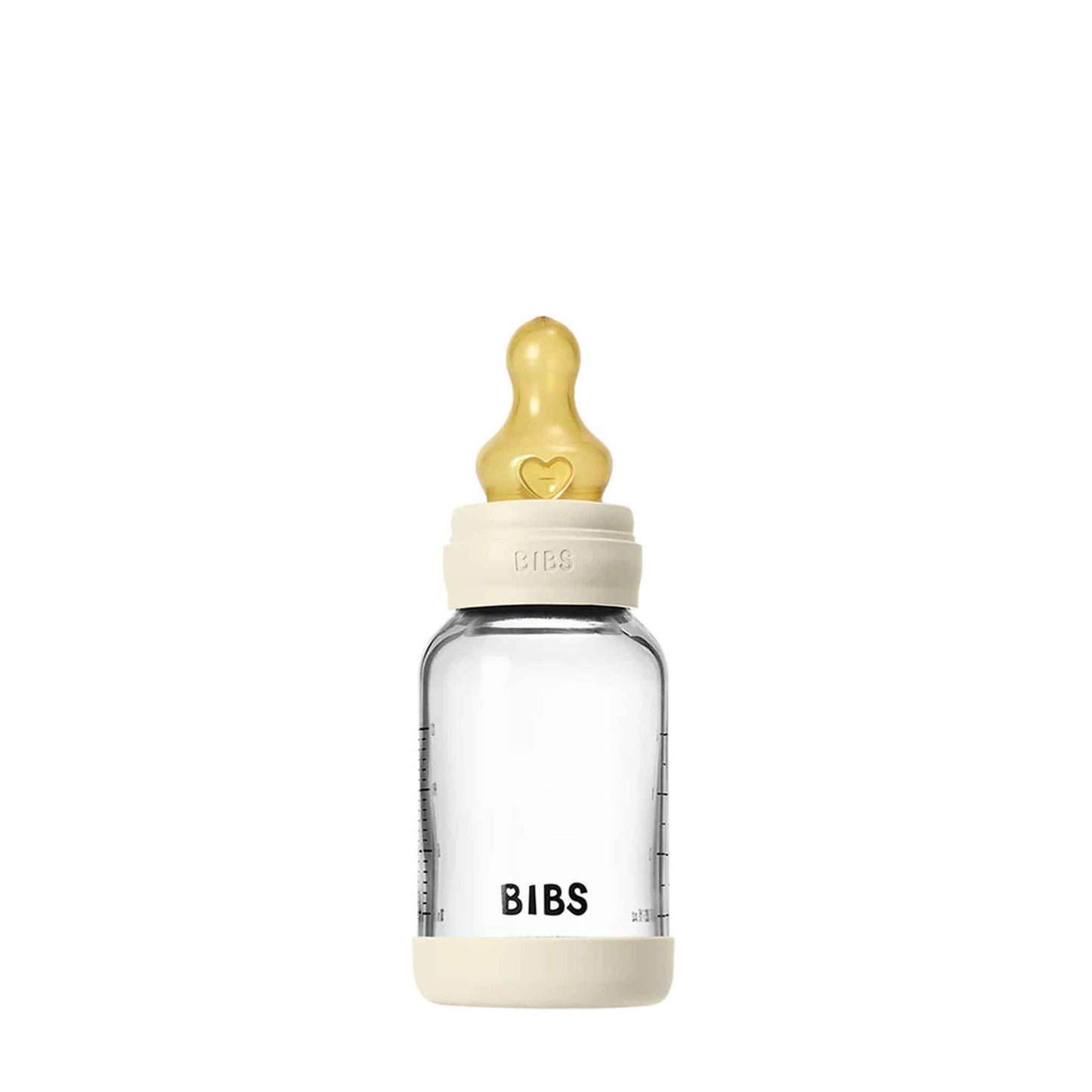 BIBS Glass, Latex Baby Bottle 120ml Ivory Teat