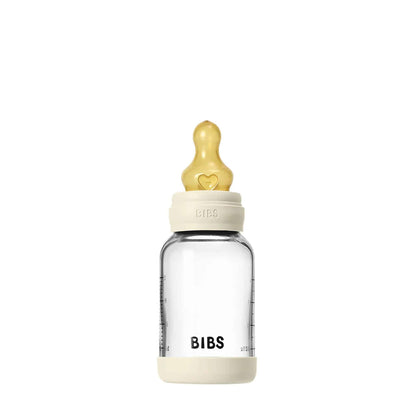 BIBS Glass, Latex Baby Bottle 120ml Ivory Teat