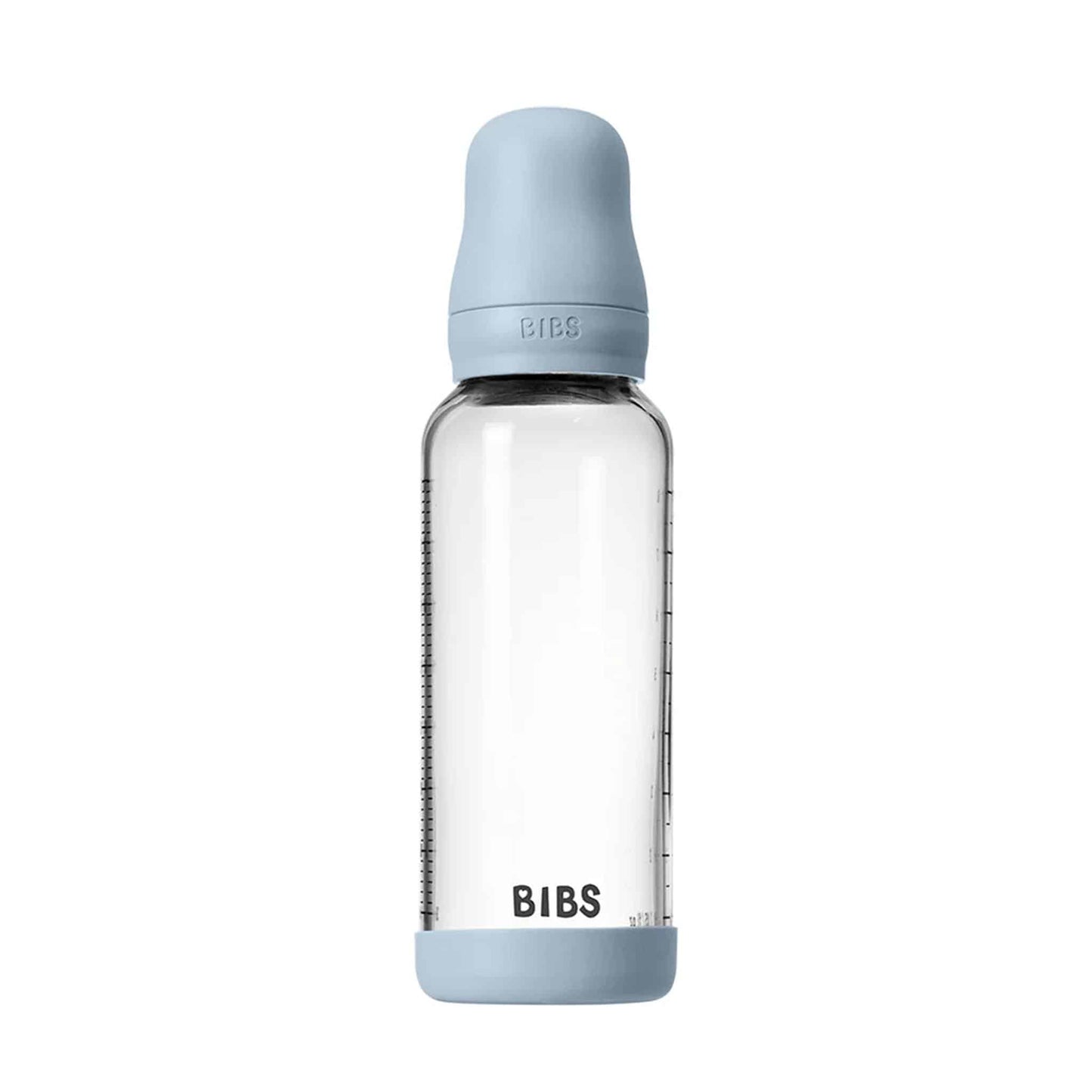 BIBS Glass, Latex Baby Bottle 240ml Blue