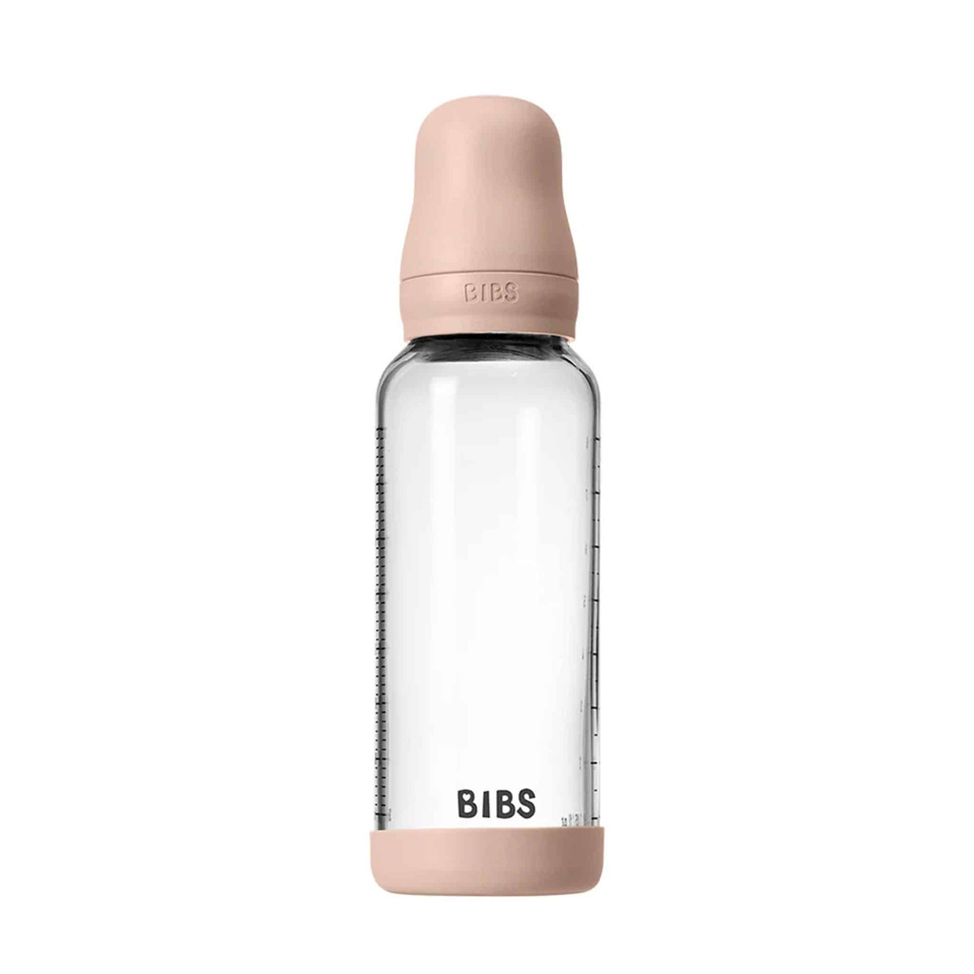 BIBS Glass, Latex Baby Bottle 240ml Blush