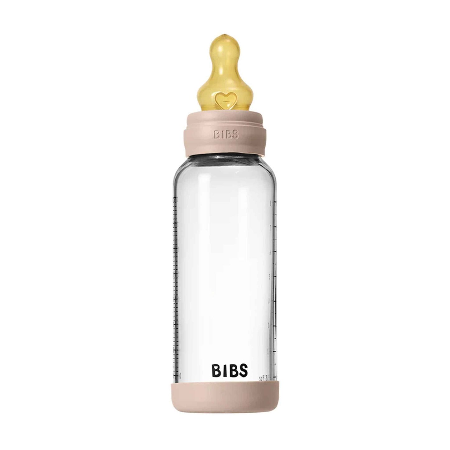 BIBS Glass, Latex Baby Bottle 240ml Blush Teat