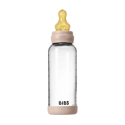 BIBS Glass, Latex Baby Bottle 240ml Blush Teat