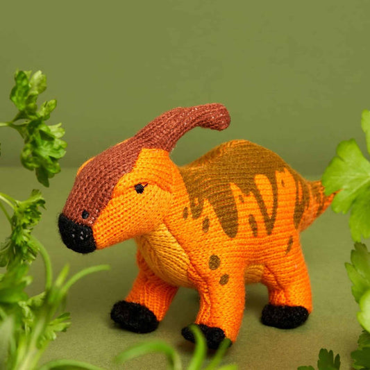 Best Years Parasaurolohus Knitted Dinosaur Baby Rattle