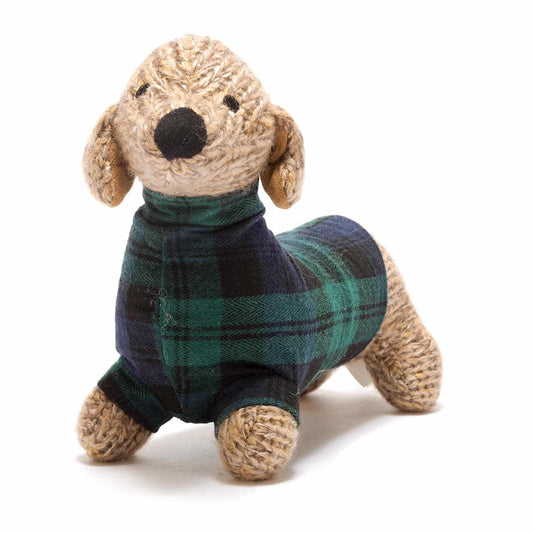 Best Years Knitted Sausage Dog with Tartan Jumper