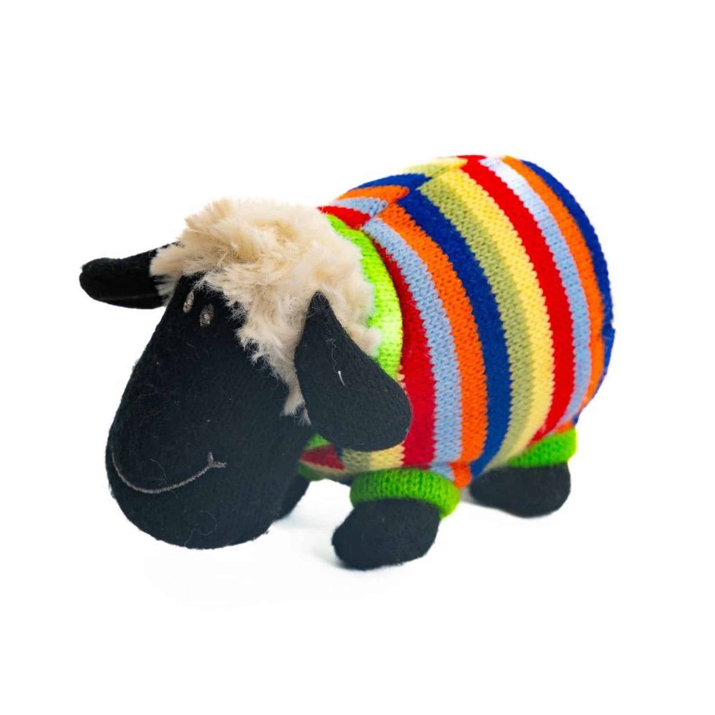 Best Years Knitted Sheep with Rainbow Jumper