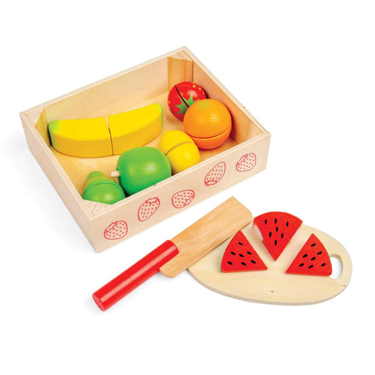 Bigjigs Wooden Fruit Cutting Food Crate