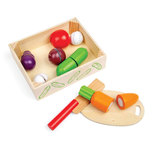 Bigjigs Wooden Veg Cutting Food Crate