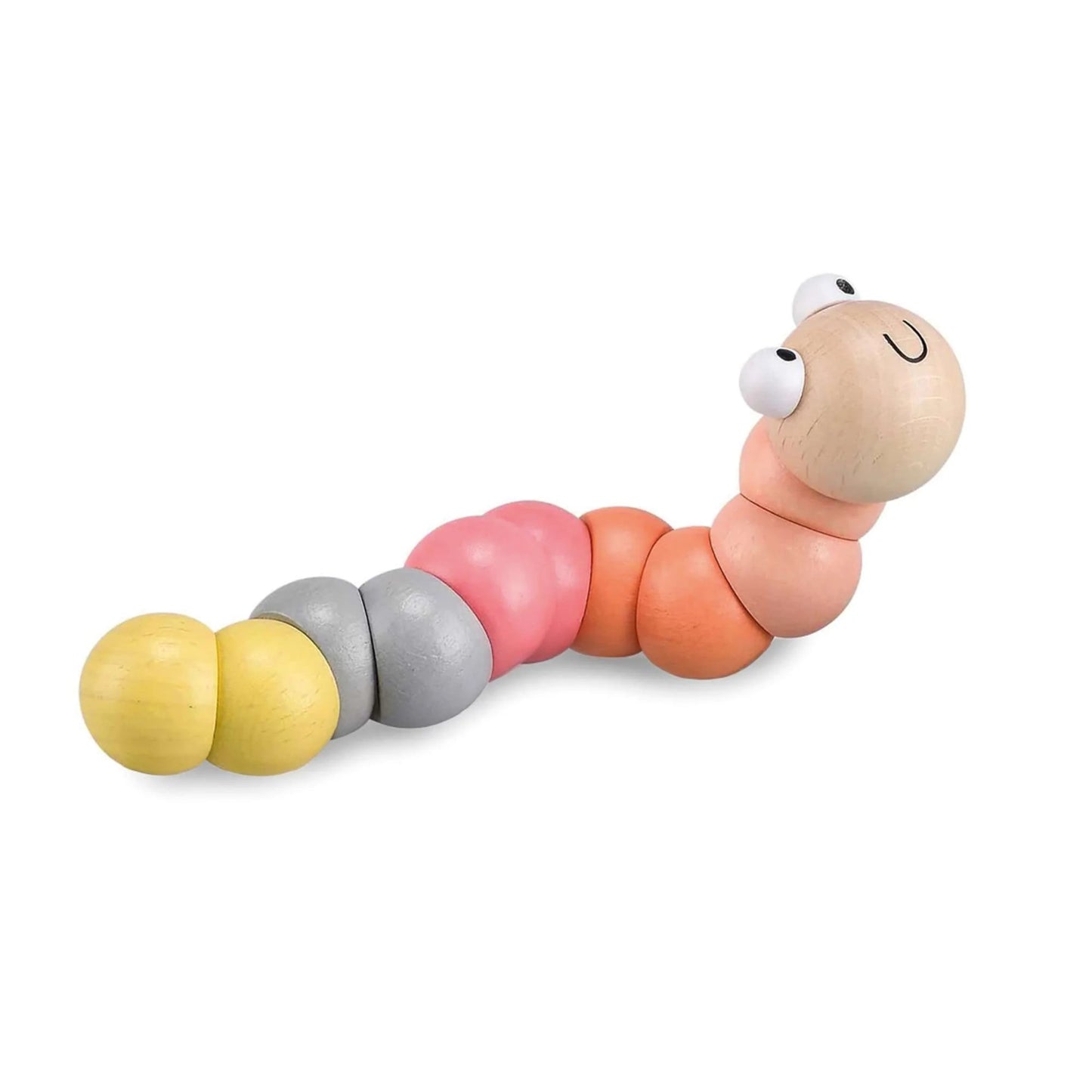 Bigjigs Pastel Wooden Wiggly Worms Pink Orange Grey Yellow