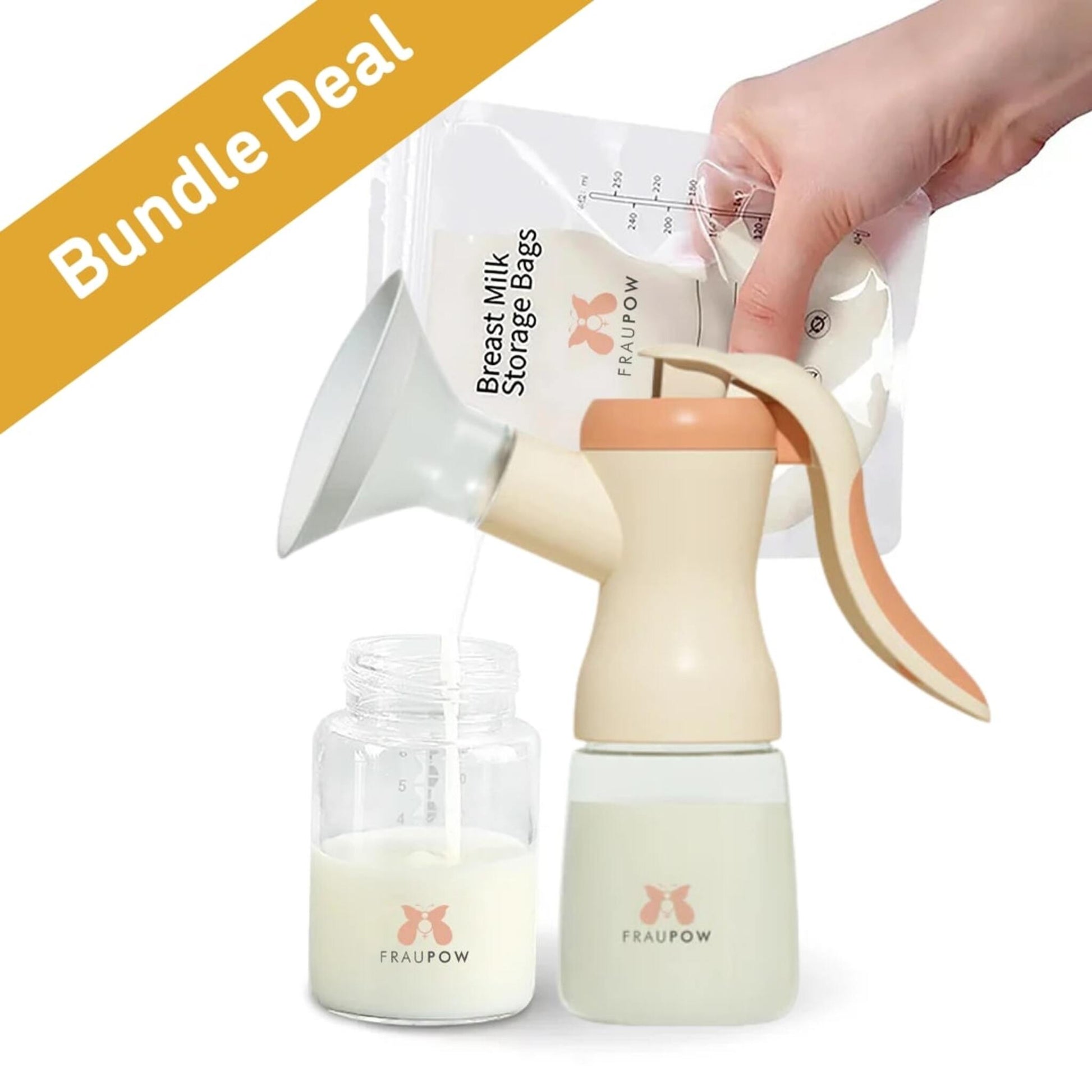 Fraupow Manual Breast Pump Bundle